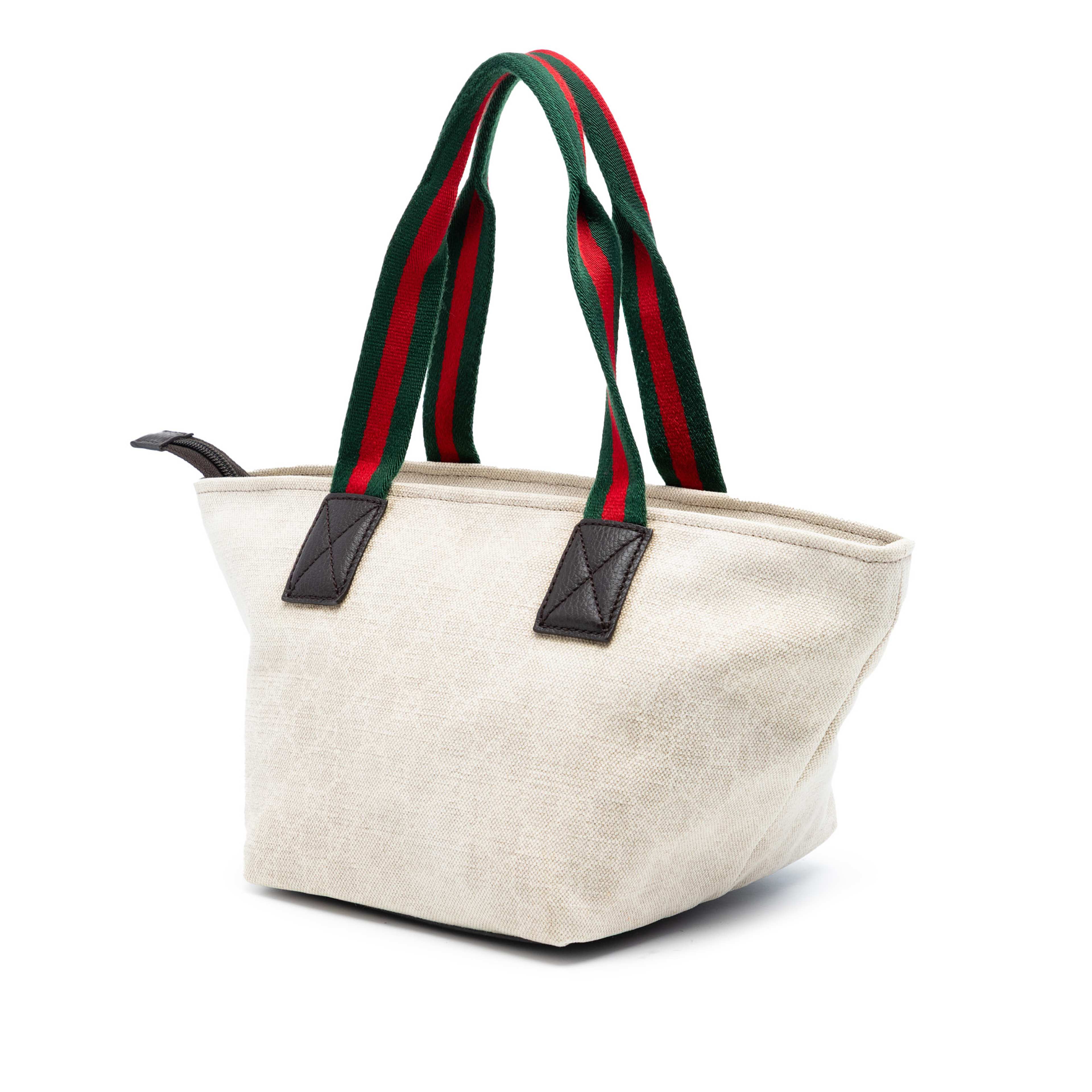 Gucci Gg Canvas Web Tote, från Luxclusif, i färgen brun. Klicka för att öppna bilden i stort format