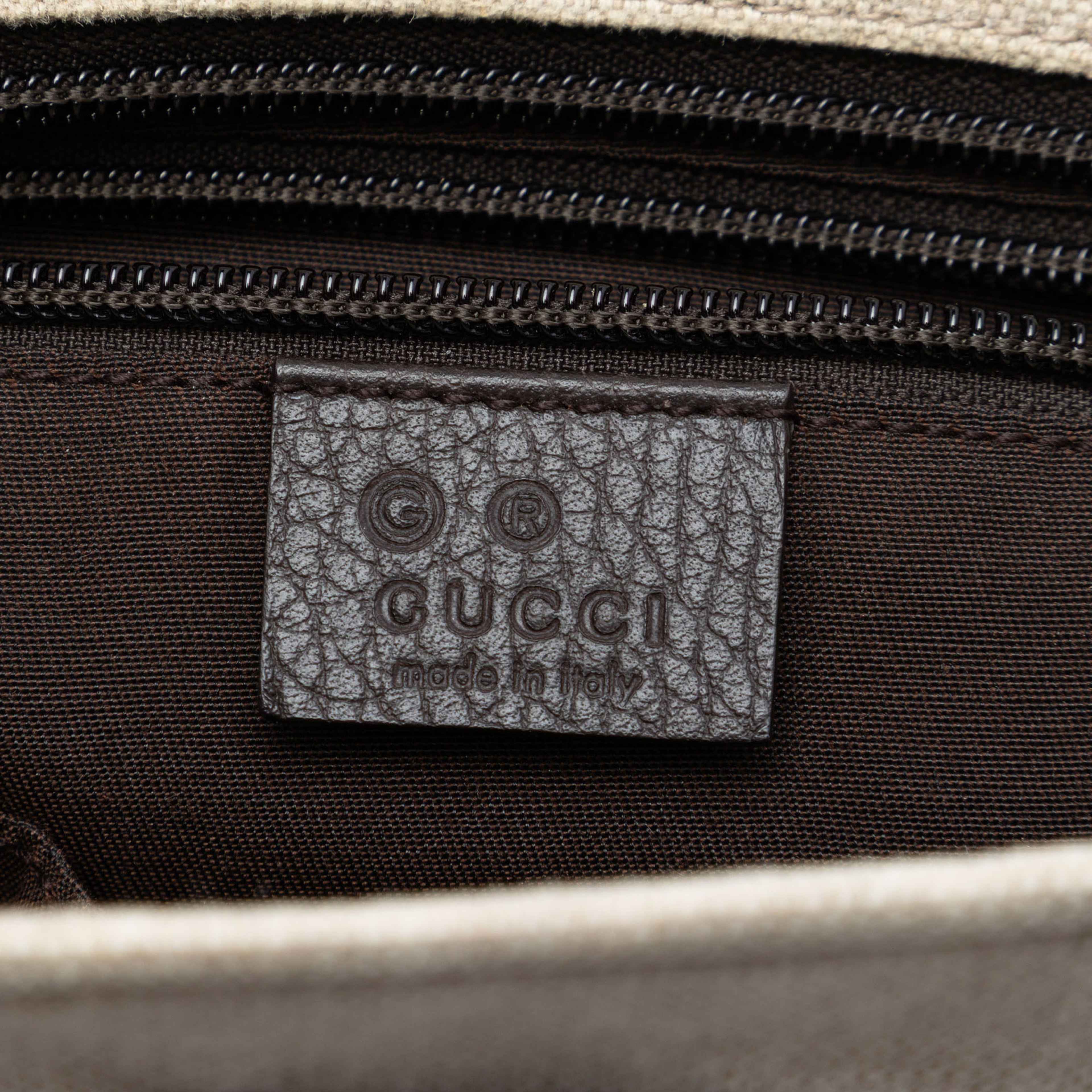 Gucci Gg Canvas Web Tote, från Luxclusif, i färgen brun. Klicka för att öppna bilden i stort format
