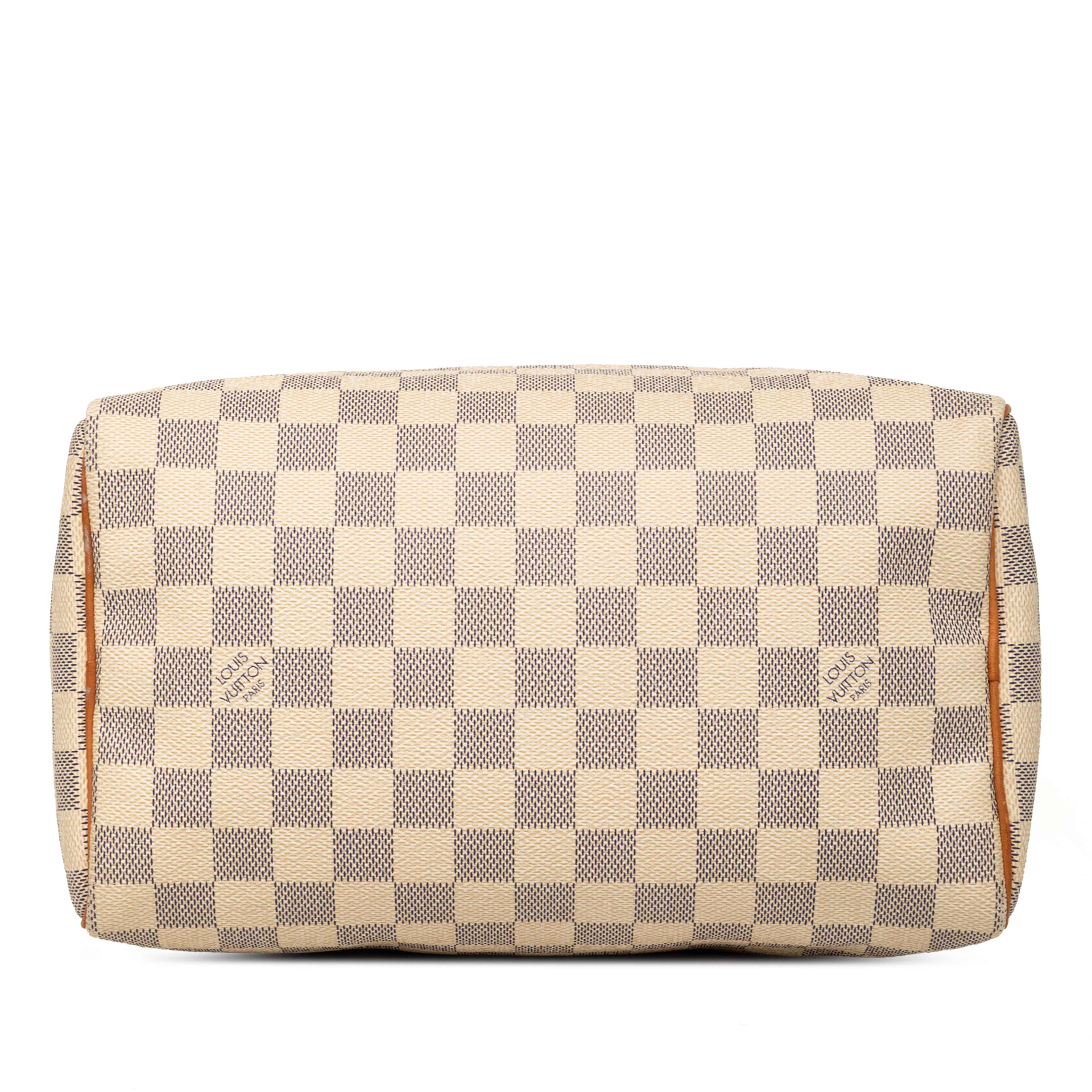 Louis Vuitton Damier Azur Speedy 25, från Luxclusif, i färgen white. Klicka för att öppna bilden i stort format