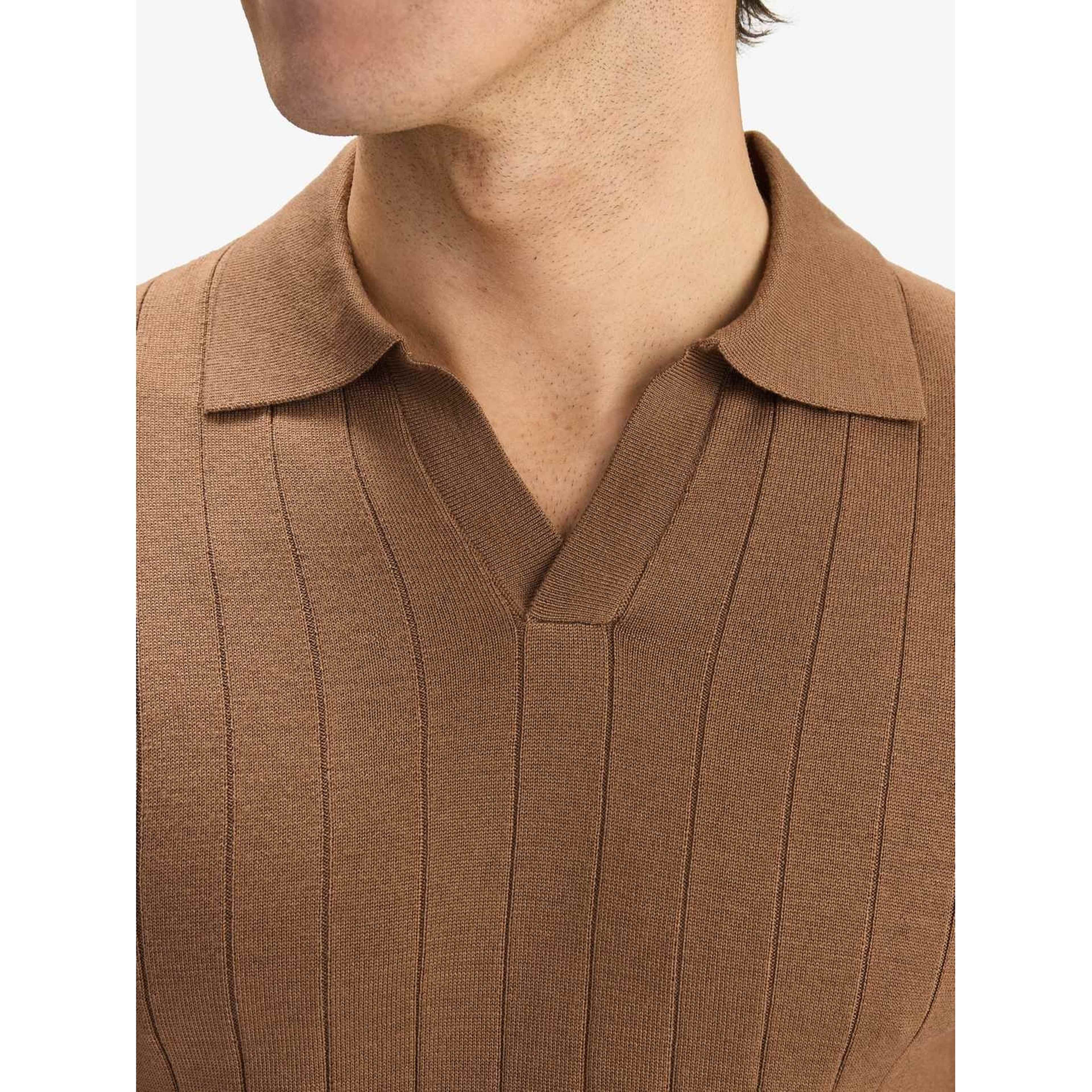 Merino Rib Knitted Ss Polo Sweater (era)