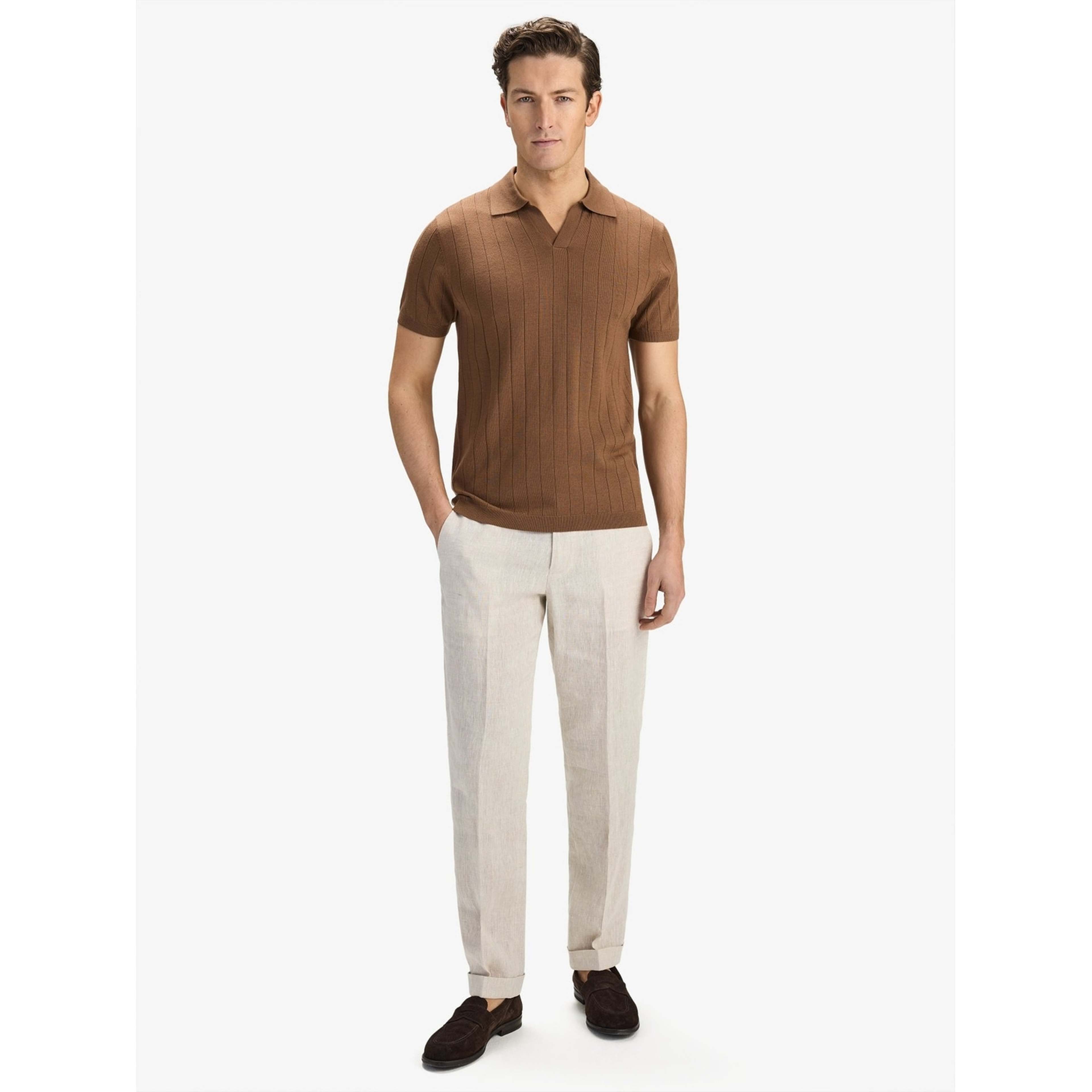 Merino Rib Knitted Ss Polo Sweater (era)