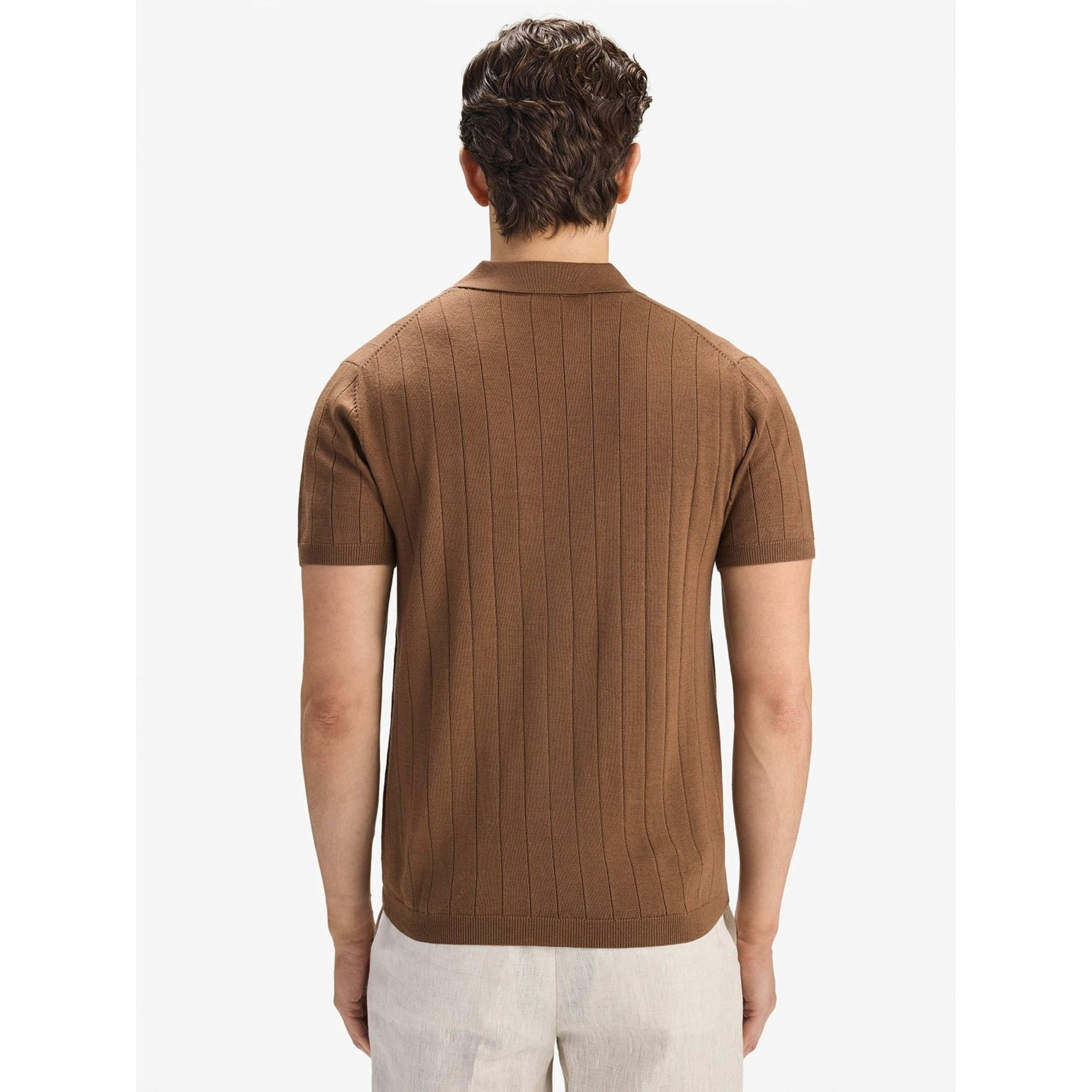 Merino Rib Knitted Ss Polo Sweater (era)