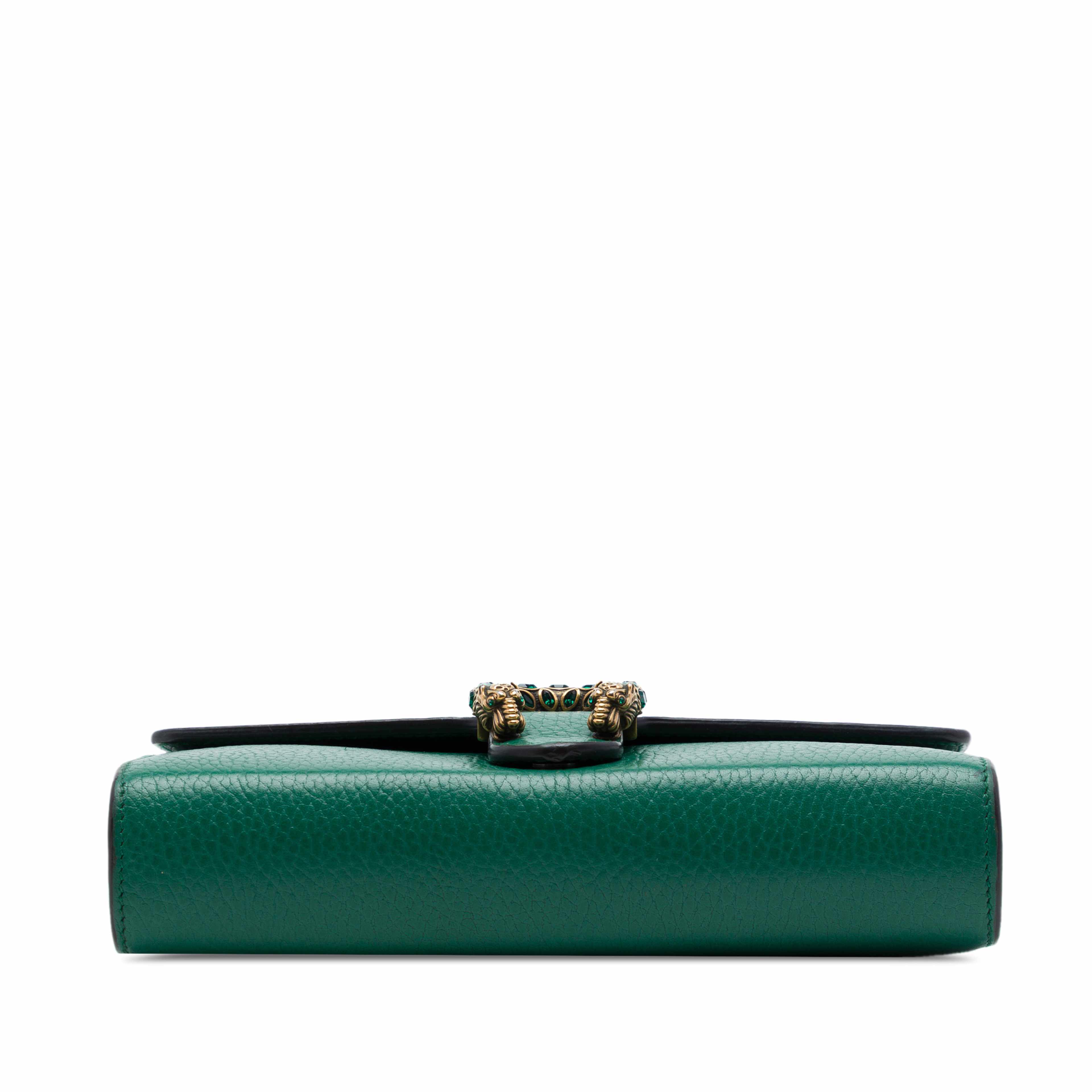 Gucci Calfskin Dionysus Wallet On Chain, från Luxclusif, i färgen grön. Klicka för att öppna bilden i stort format