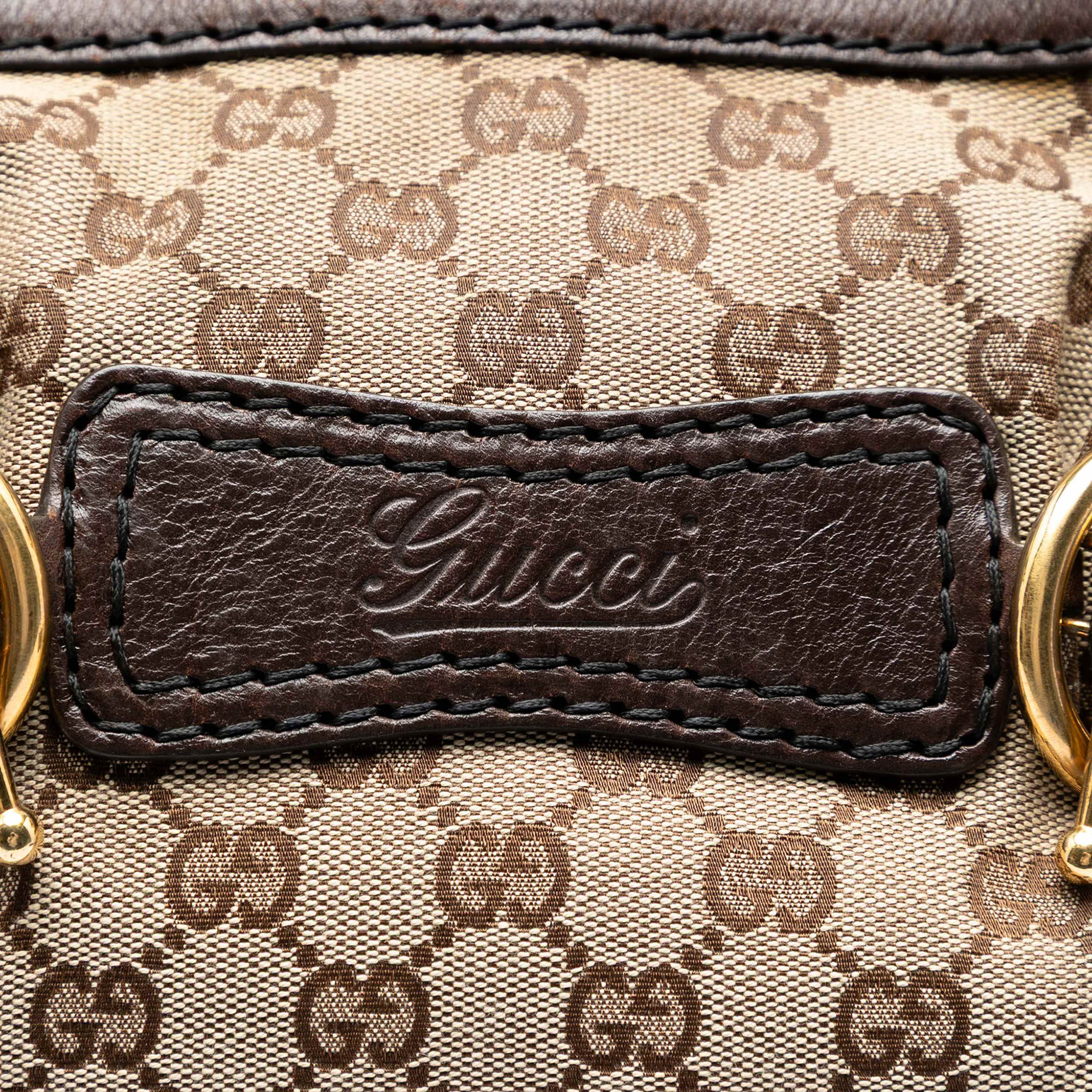 Gucci Gg Canvas Jockey Shoulder Bag, från Luxclusif, i färgen beige. Klicka för att öppna bilden i stort format
