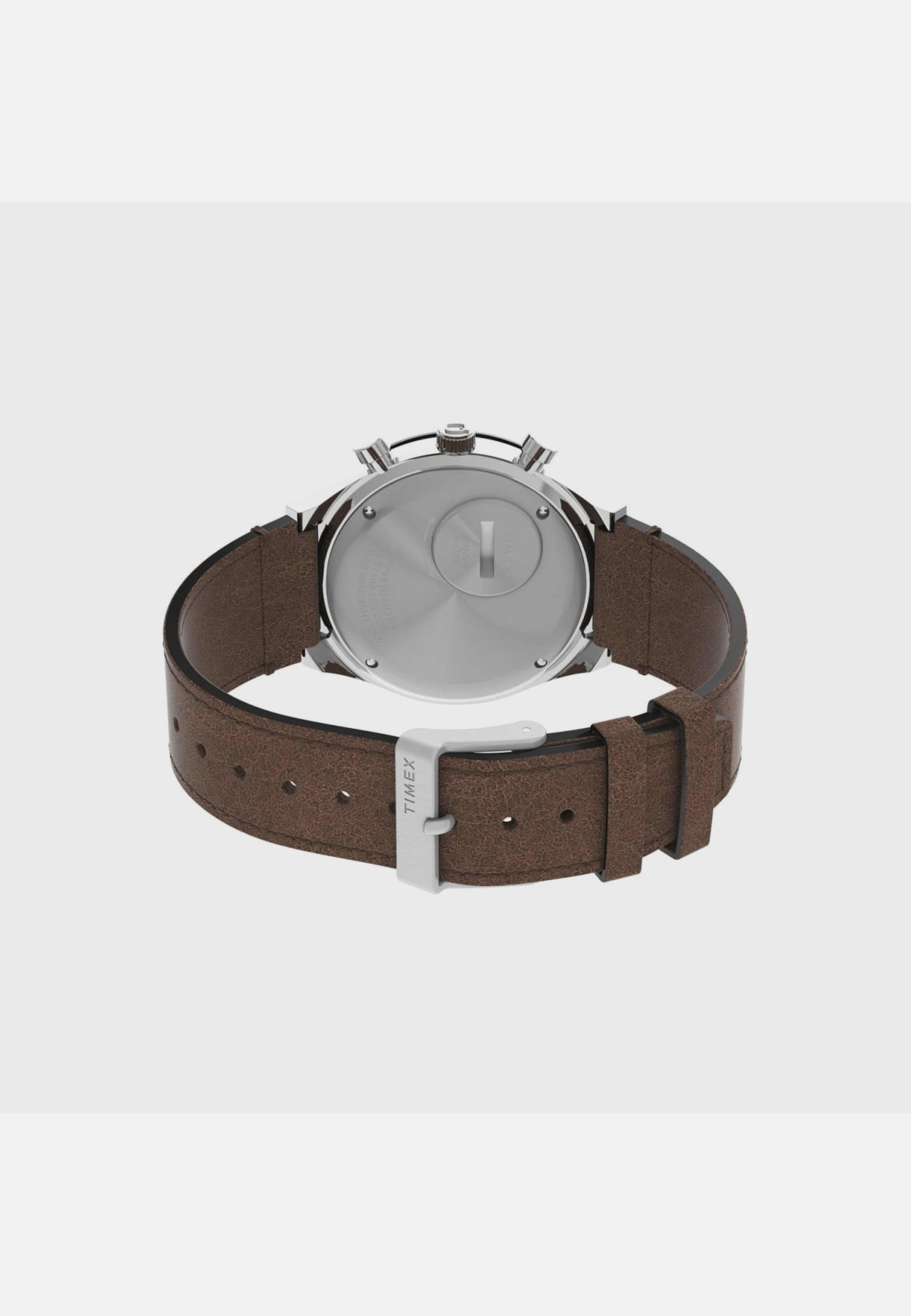 Timex Q Chronograph Herr, Beige/brun Läderrem - Tw2v42800, från Timex, i färgen 1. Klicka för att öppna bilden i stort format