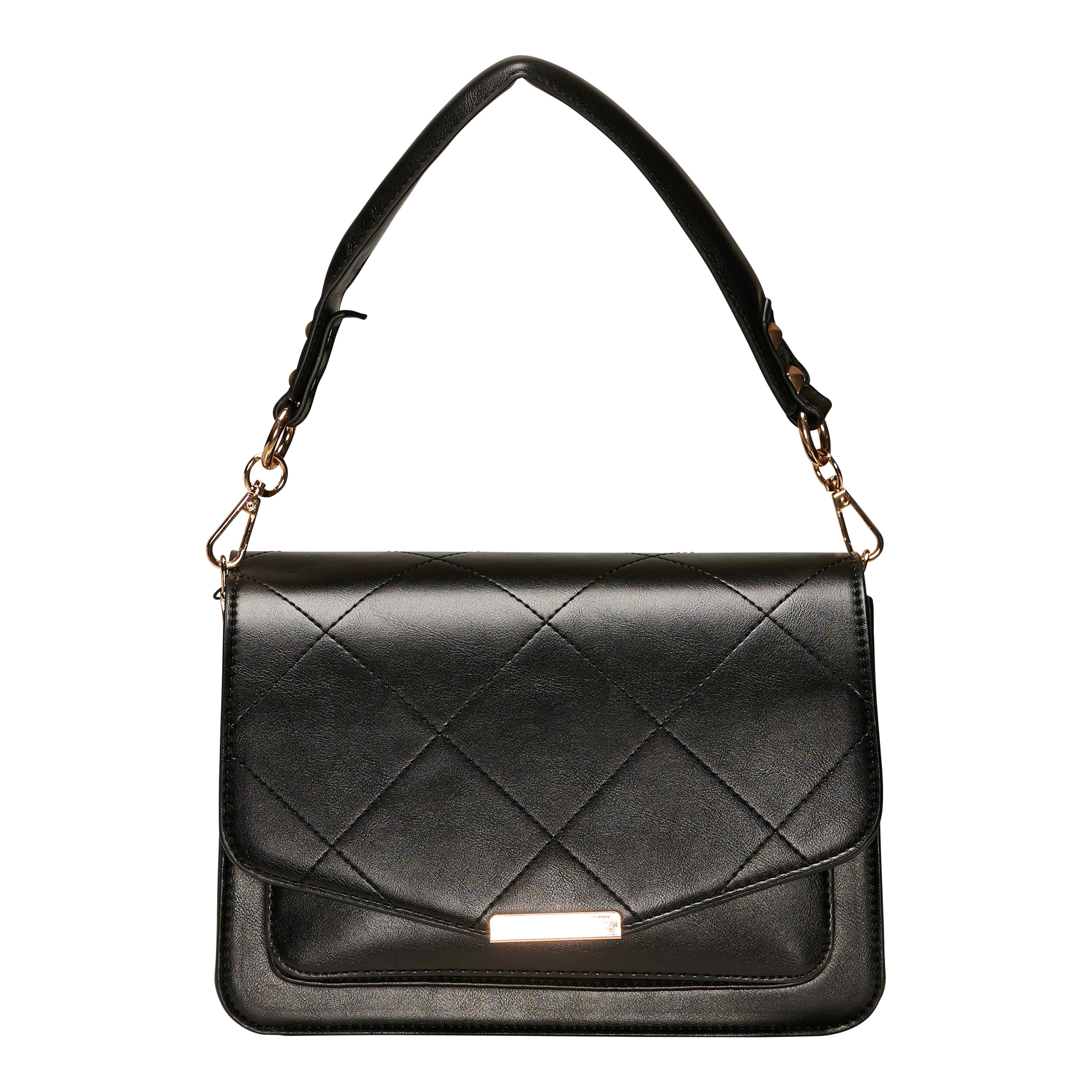 Blanca Multi Compartment Bag - Black Leather Look