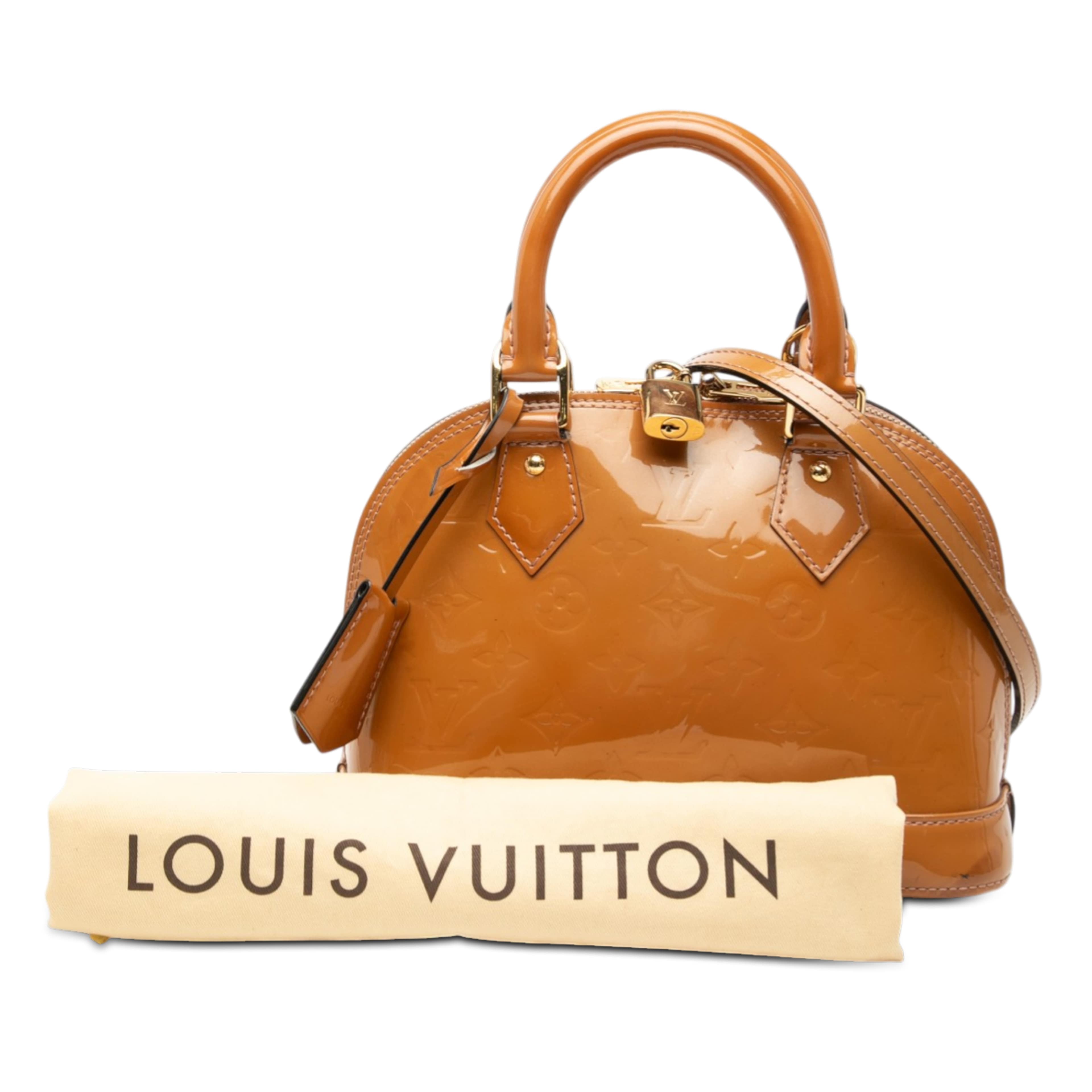 Louis Vuitton Monogram Vernis Alma Bb, från Luxclusif, i färgen brun. Klicka för att öppna bilden i stort format