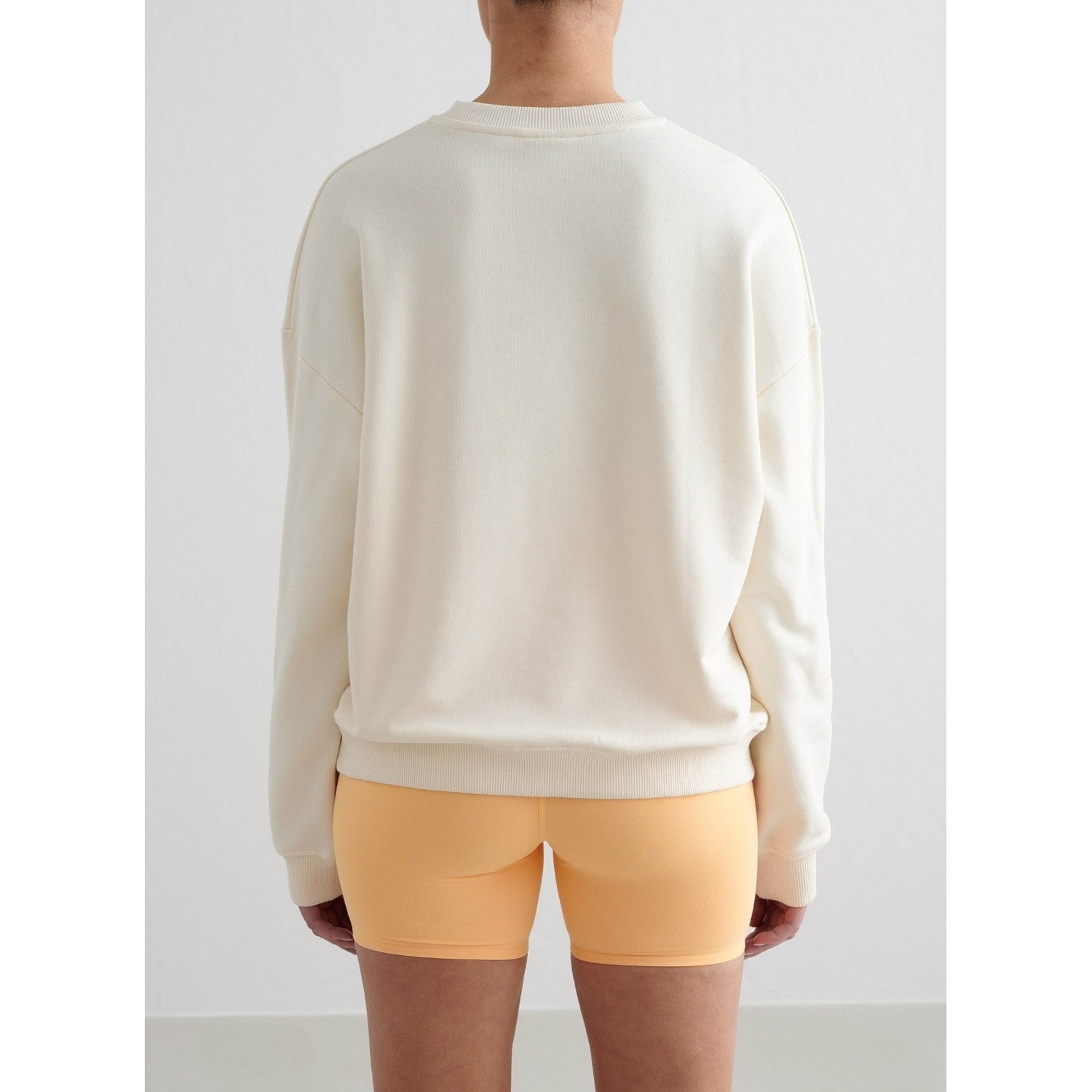 Almond White Terry Sweatshirt