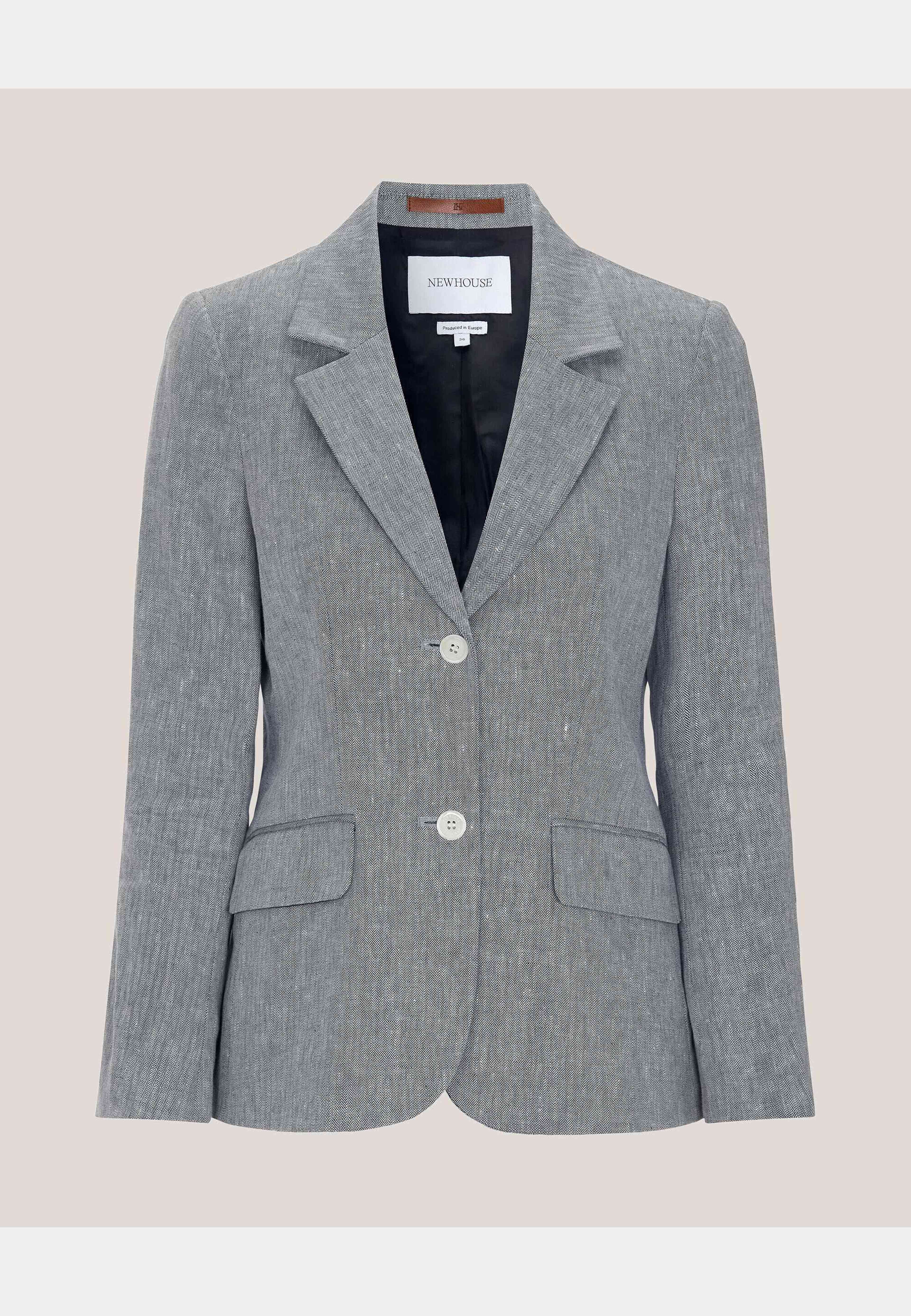 Gemma Linen Blazer, från Newhouse, i färgen marinblå. Klicka för att öppna bilden i stort format