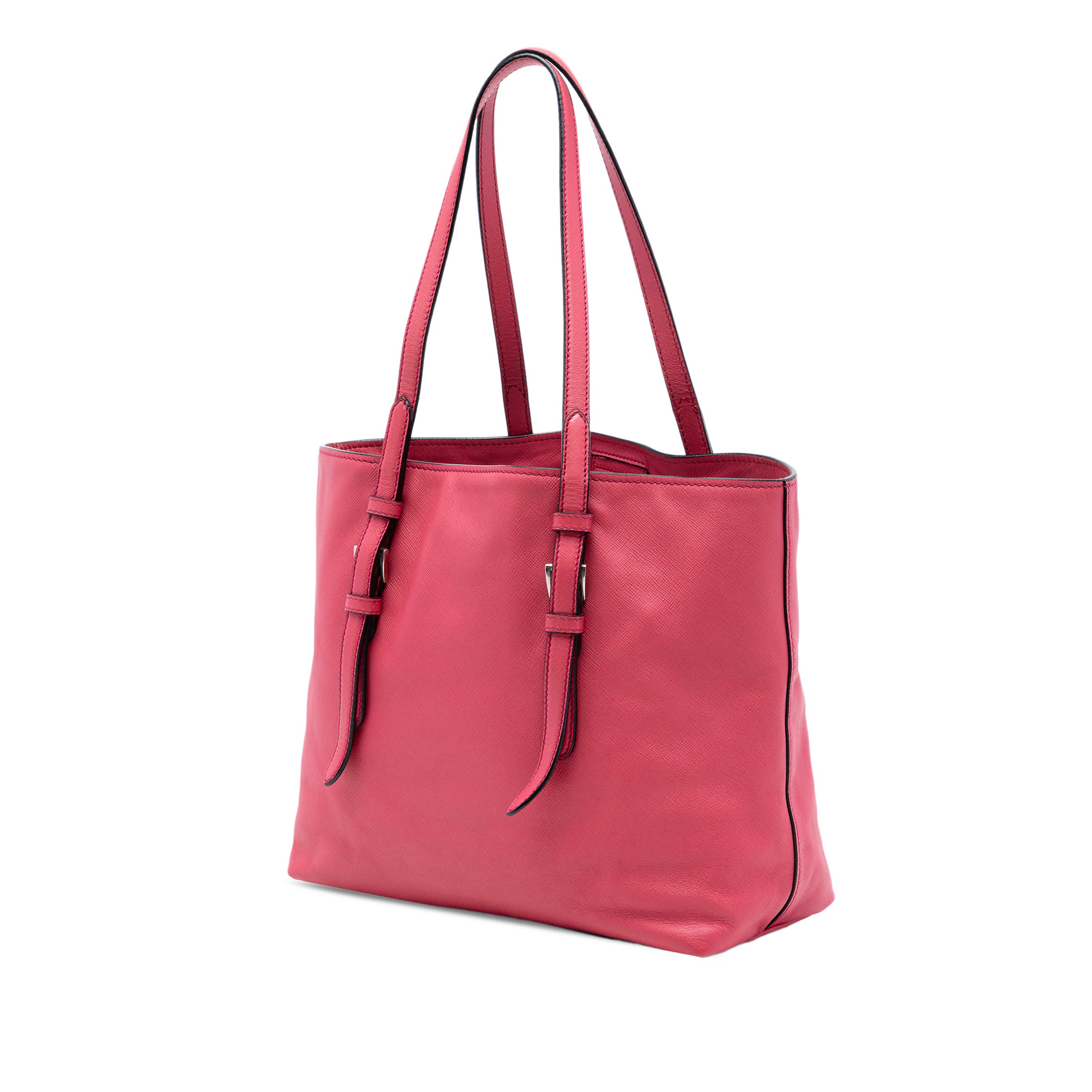 Prada Saffiano Soft Shopping Tote, från Luxclusif, i färgen rosa. Klicka för att öppna bilden i stort format
