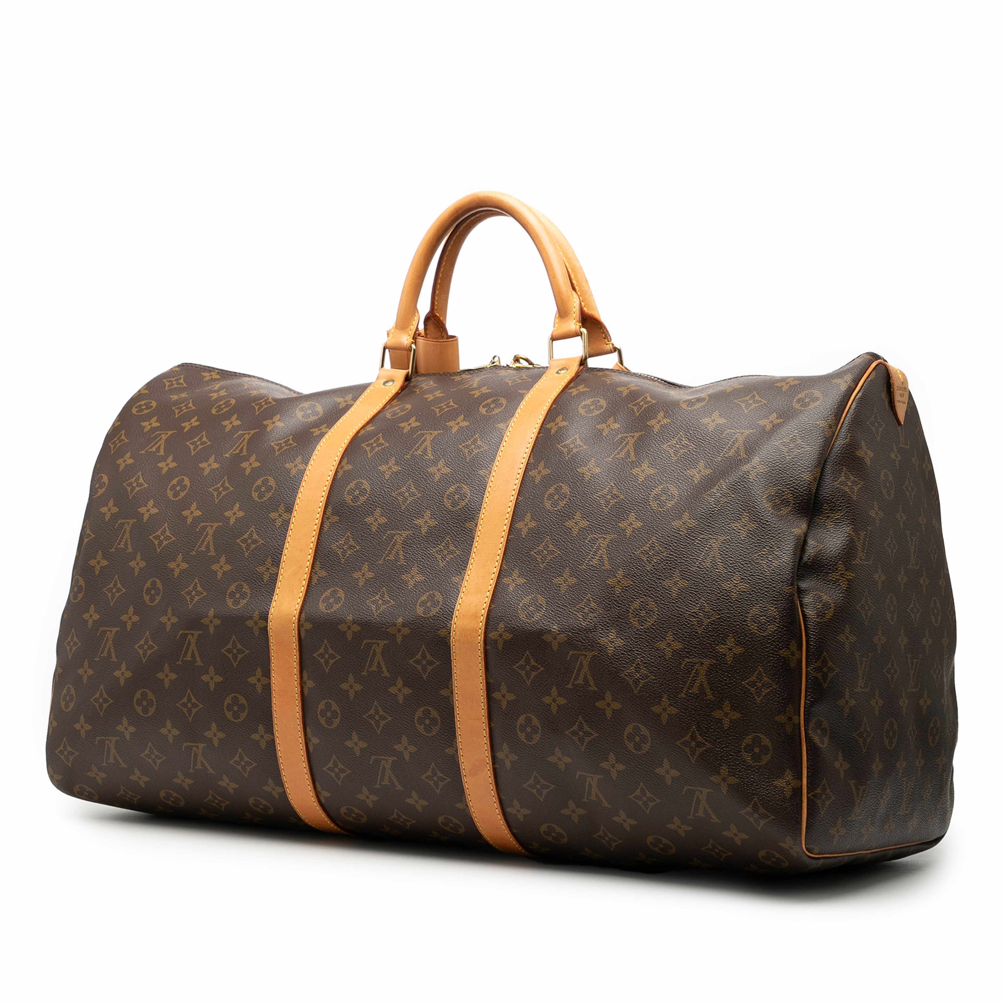 Louis Vuitton Monogram Keepall 60, från Luxclusif, i färgen brown. Klicka för att öppna bilden i stort format