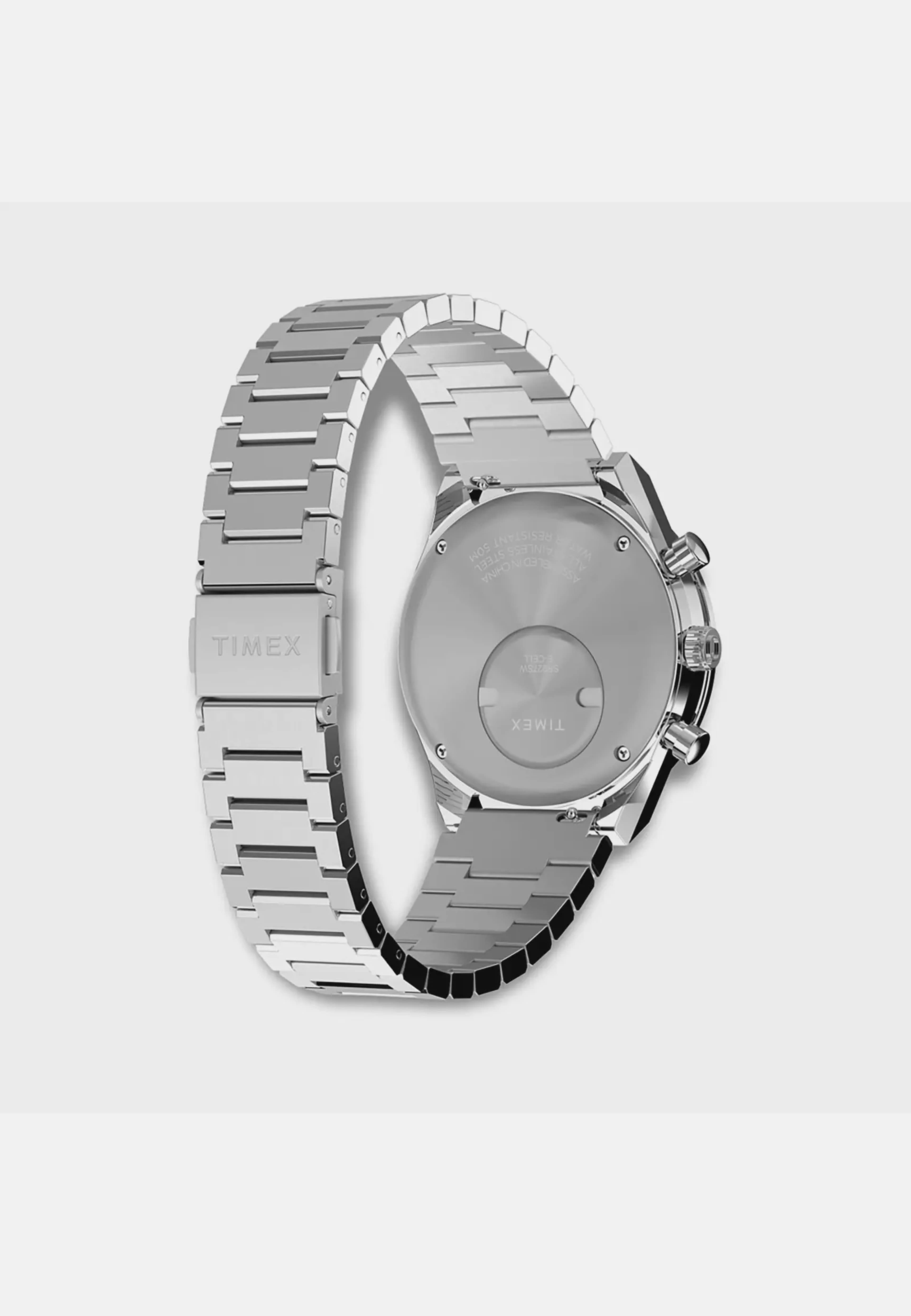 Timex Q Timex Chronograph Herrklocka Vit/stl, Metallband - Tw2y36200, från Timex, i färgen 1. Klicka för att öppna bilden i stort format