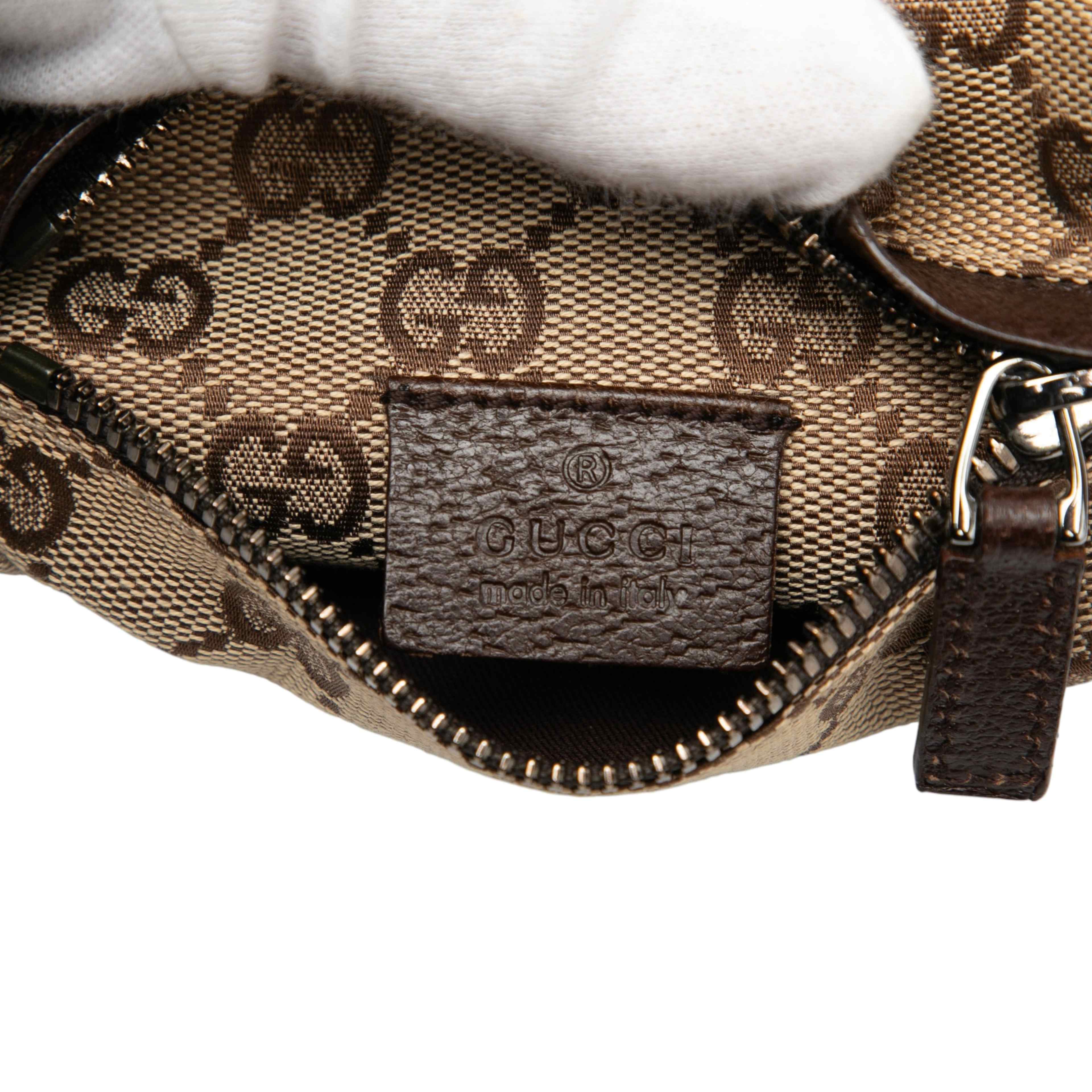 Gucci Gg Canvas Web Double Pocket Belt Bag, från Luxclusif, i färgen beige. Klicka för att öppna bilden i stort format