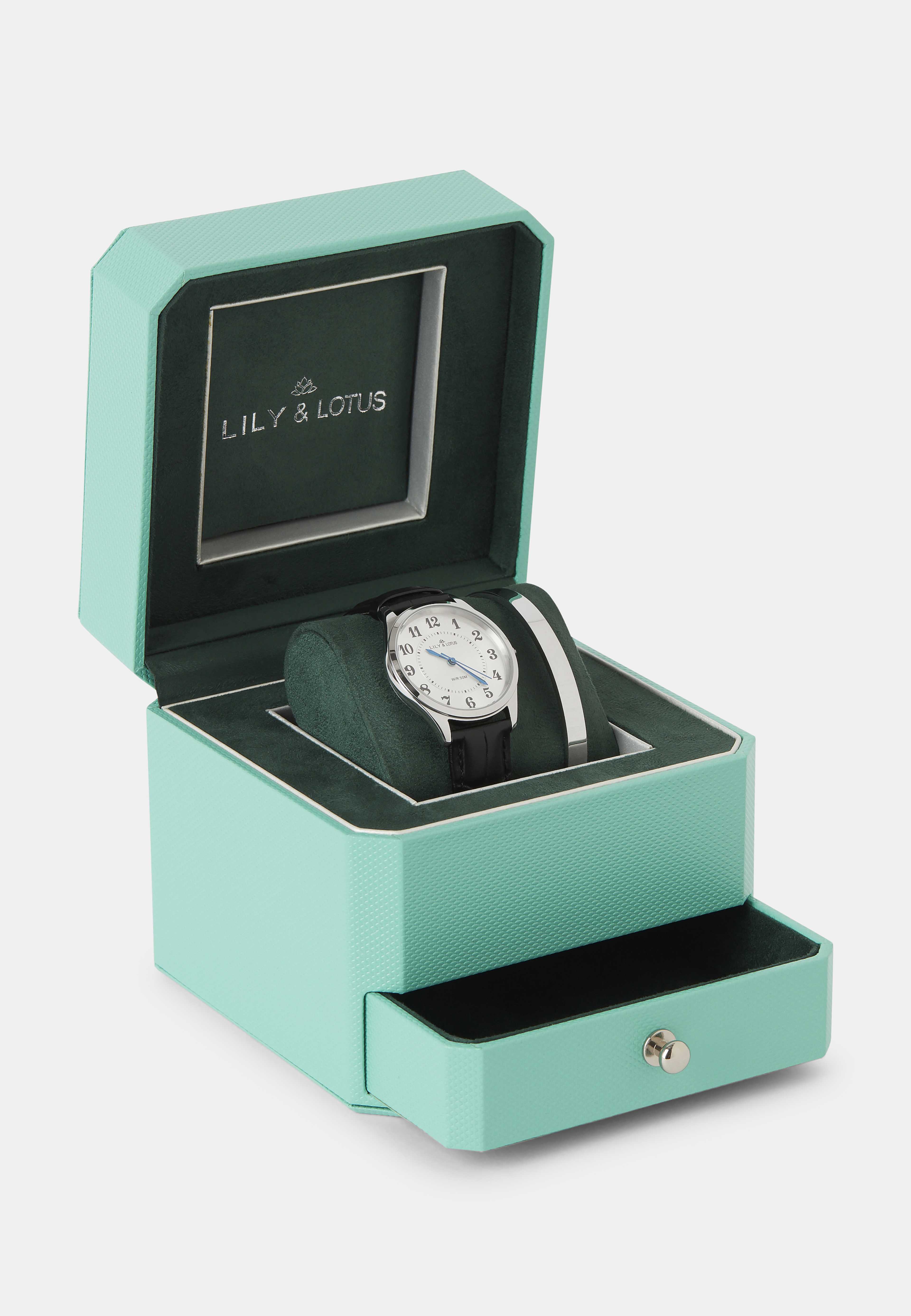 Klocka med läderarmband CM-220910