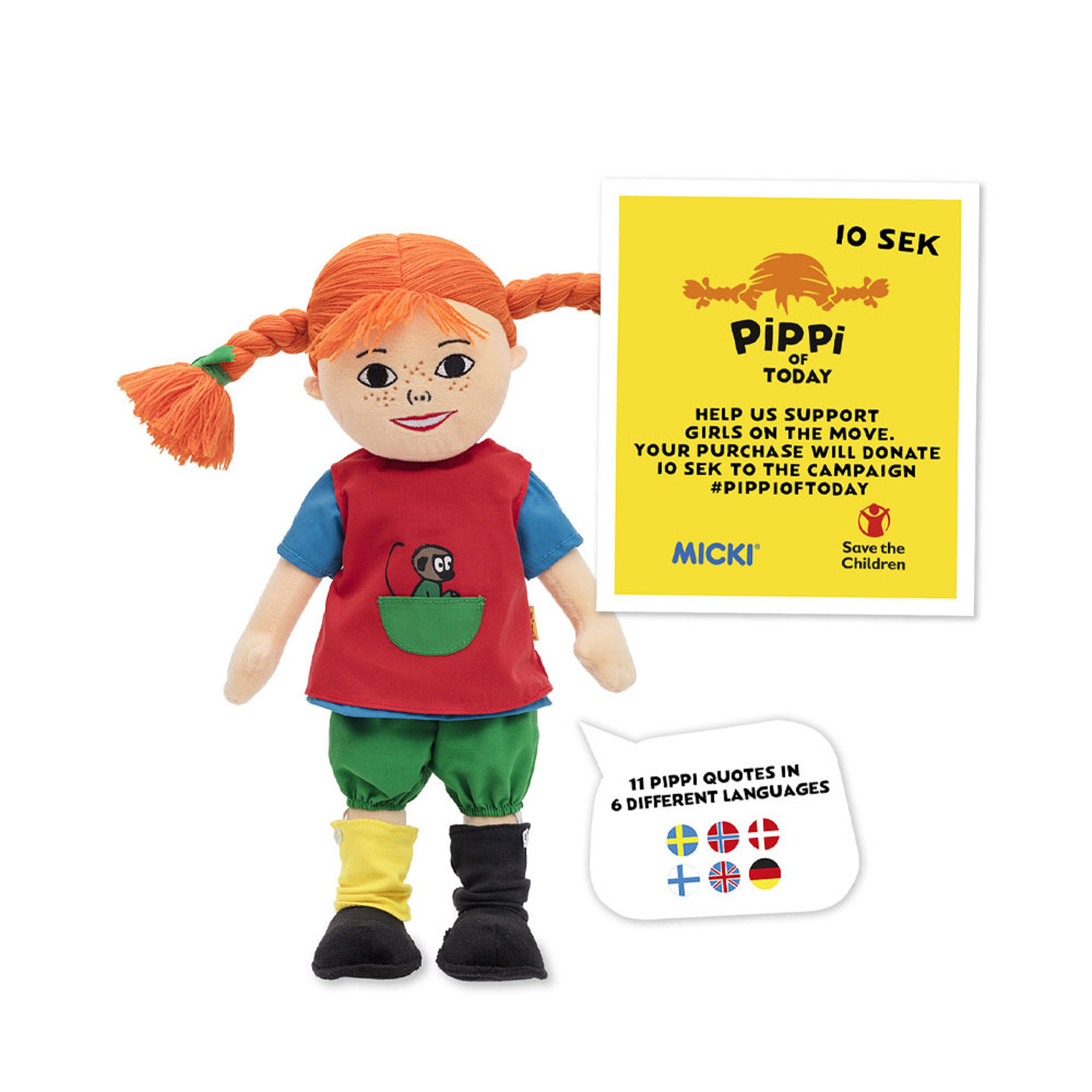 Taldocka i tyg, PIPPI 40 cm