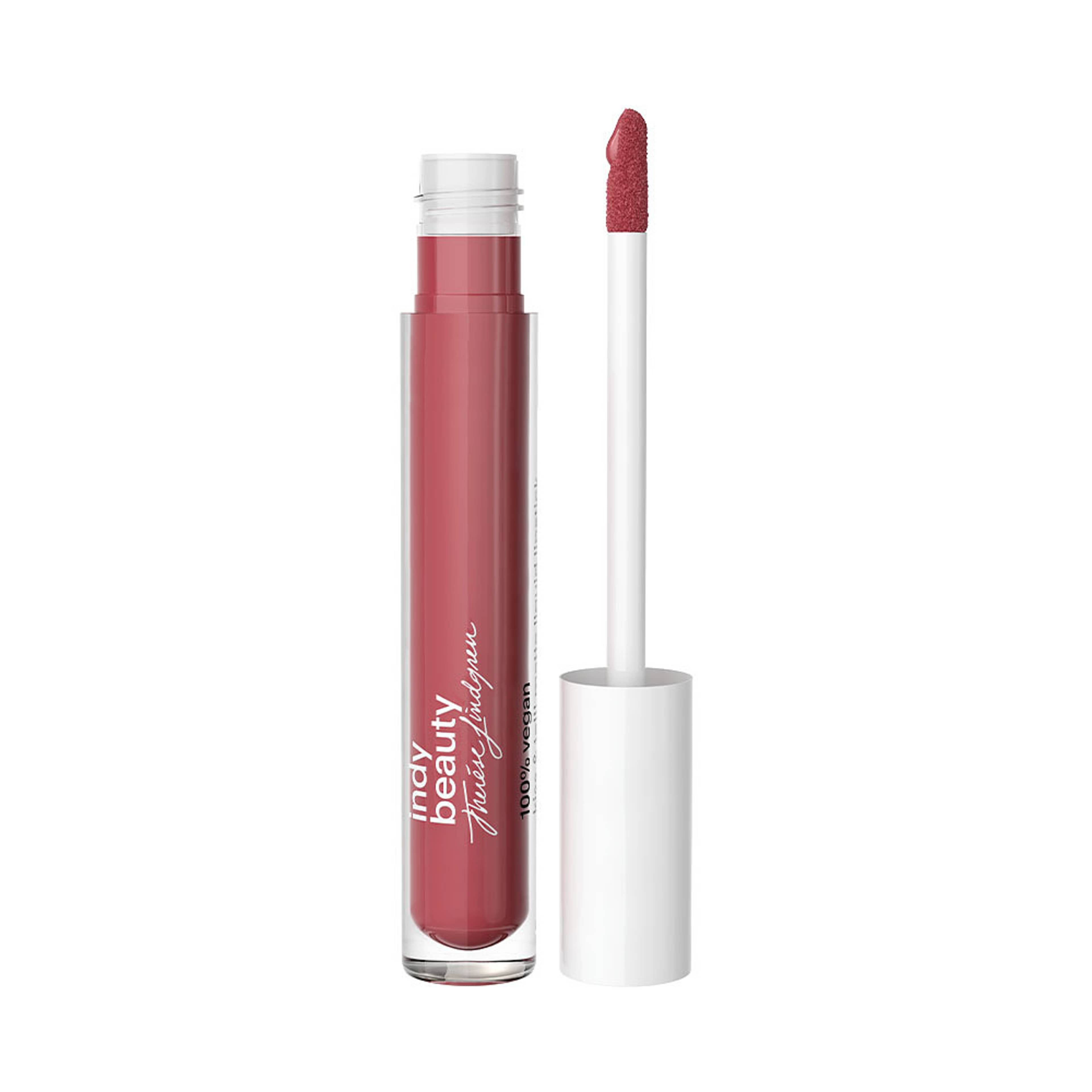 Kiss & Tell! Matte Liquid Lipstick, från Indy Beauty, i färgen Amina.