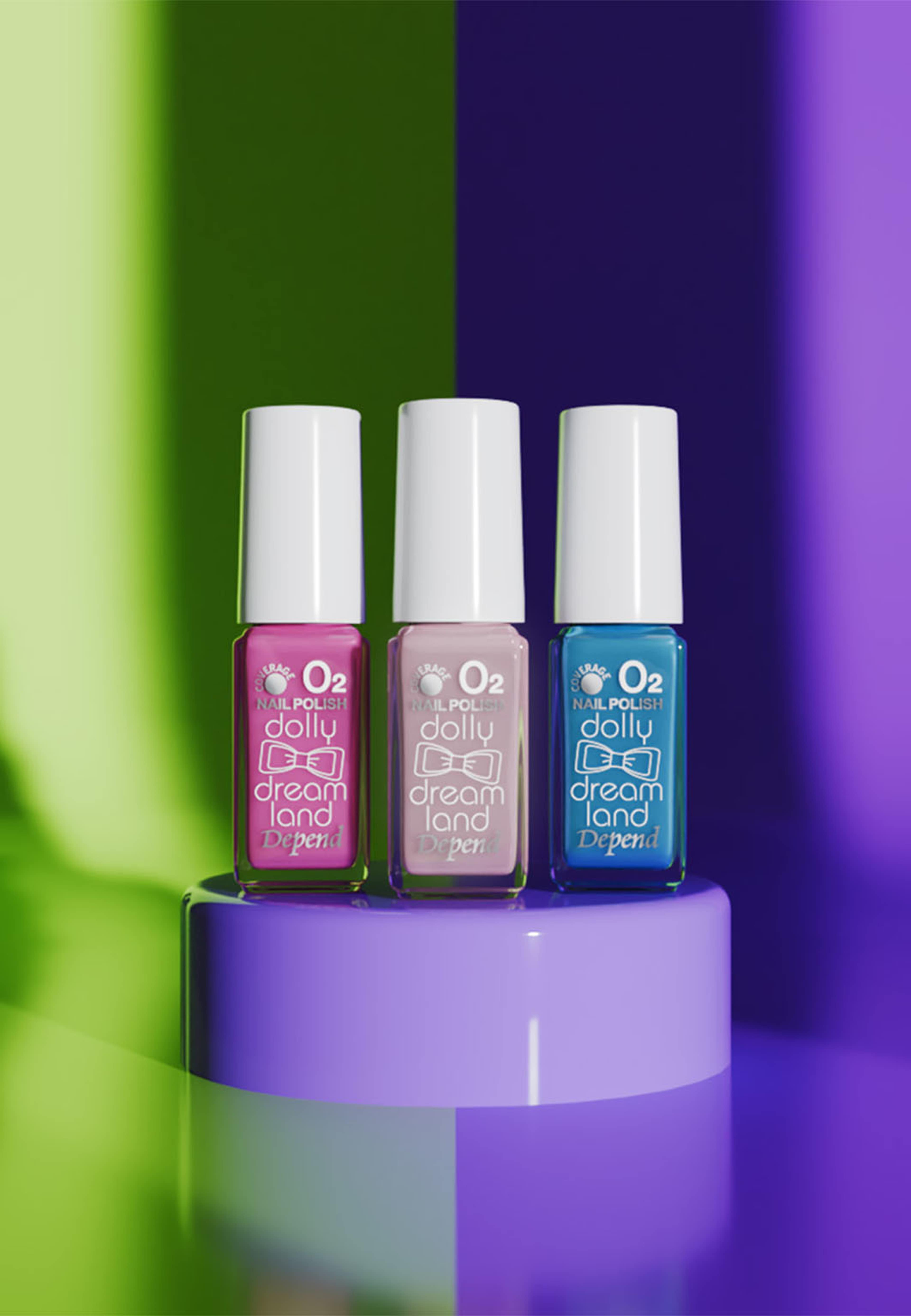 O2 Minilack - Dolly Dreamland, från Depend, i färgen Bullegum Mirage. Klicka för att öppna bilden i stort format