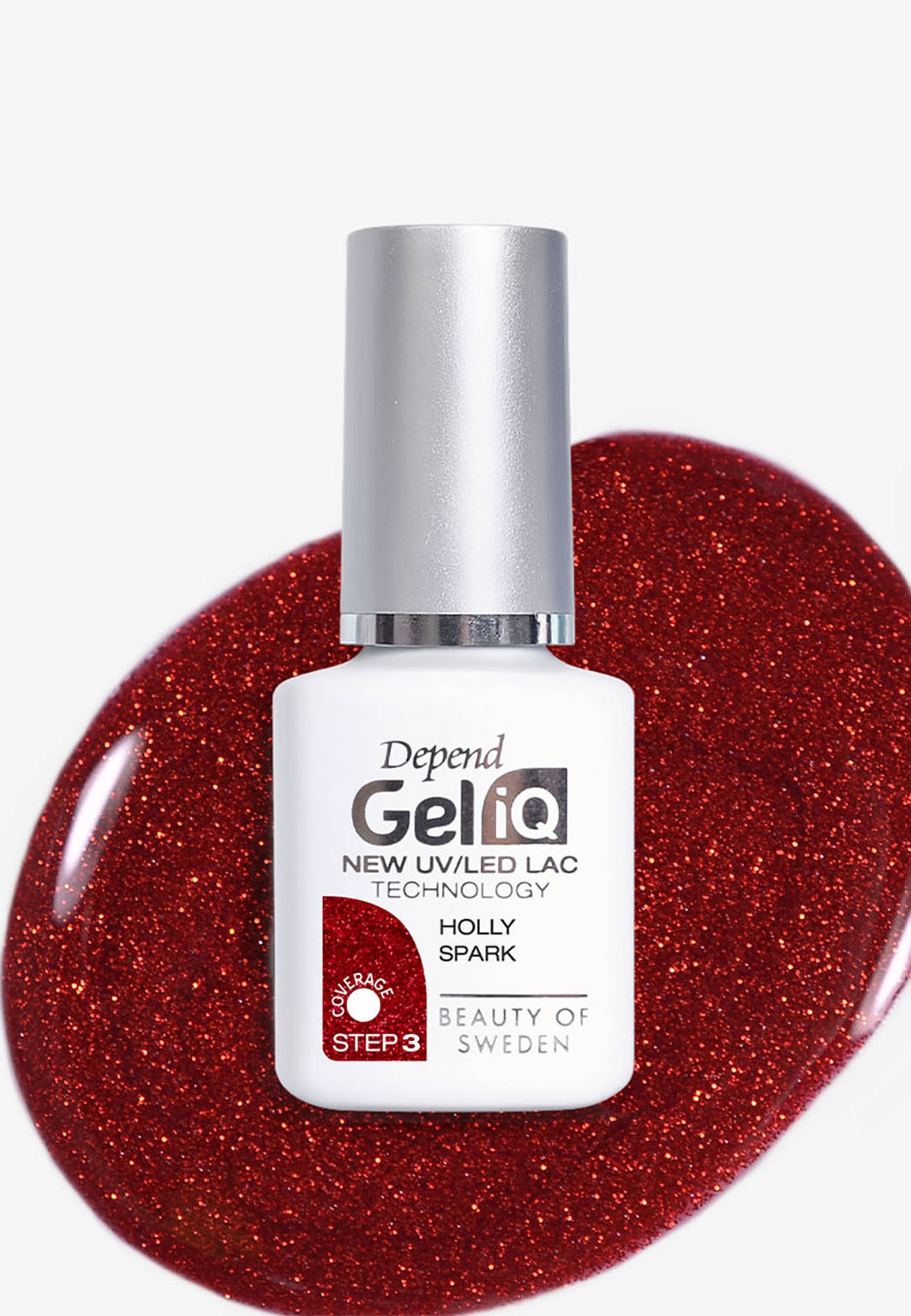 Gel iQ Winter Collection, från Depend, i färgen Holly Spark. Klicka för att öppna bilden i stort format