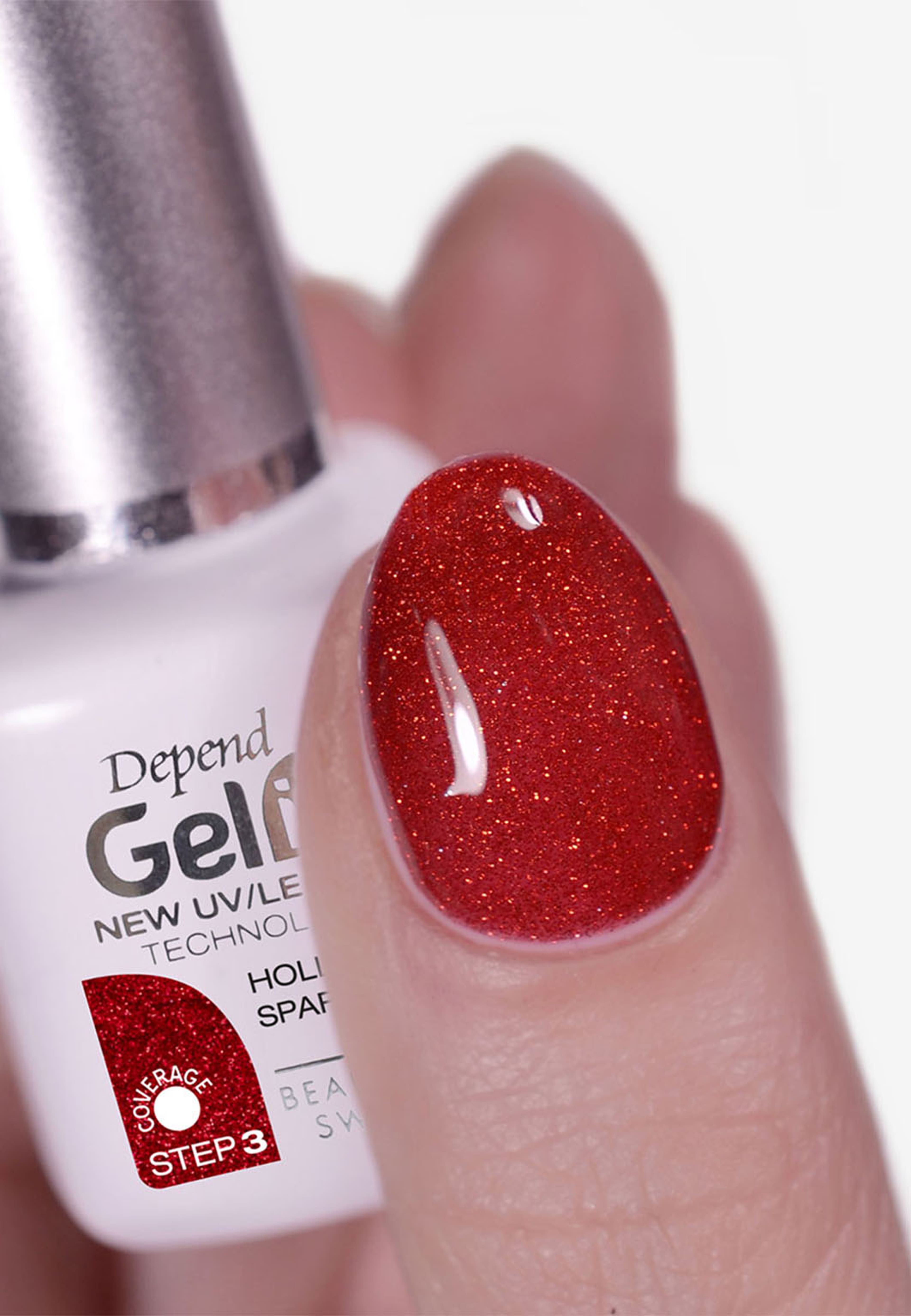 Gel iQ Winter Collection, från Depend, i färgen Holly Spark. Klicka för att öppna bilden i stort format