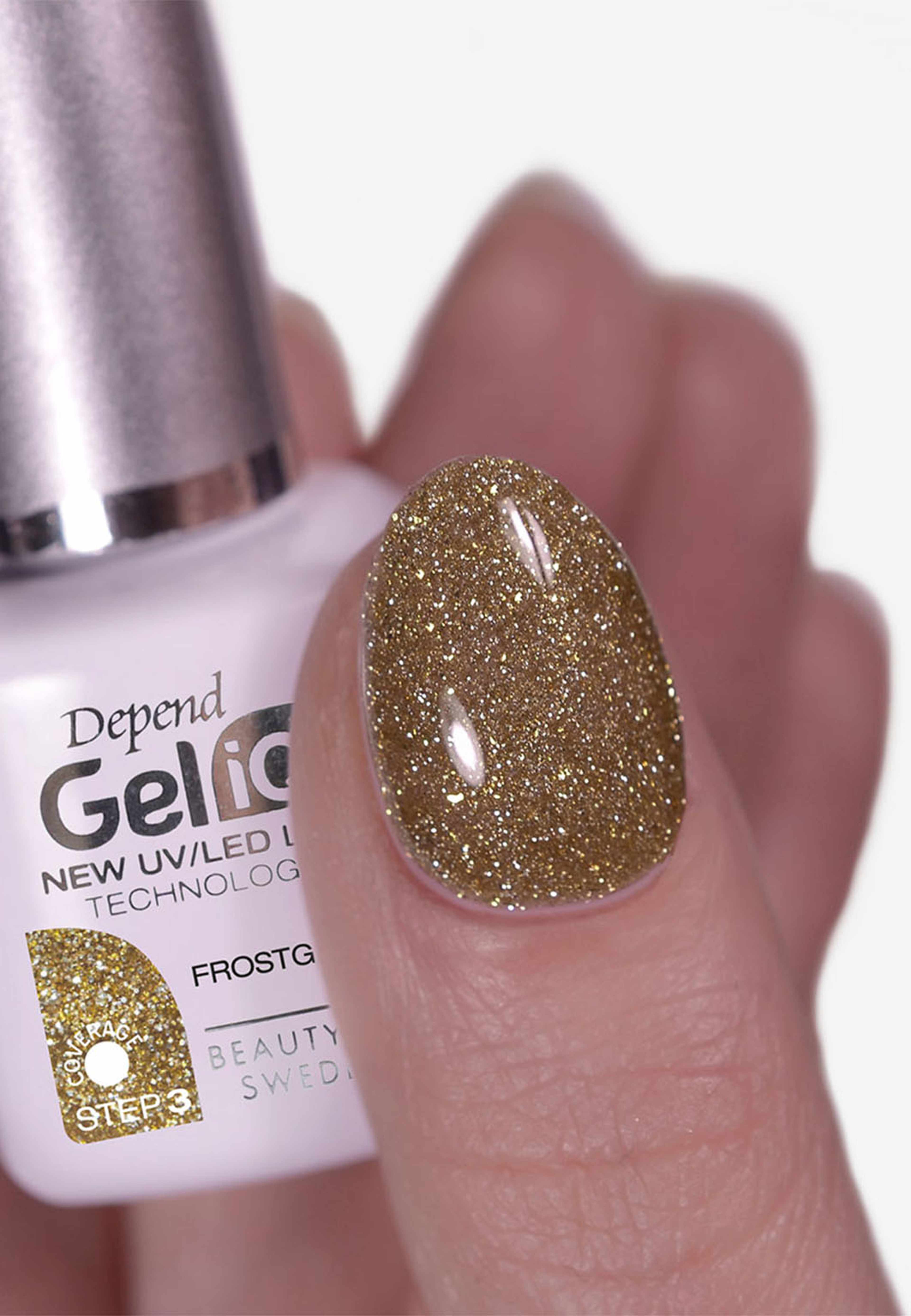 Gel iQ Winter Collection, från Depend, i färgen Frostgold. Klicka för att öppna bilden i stort format