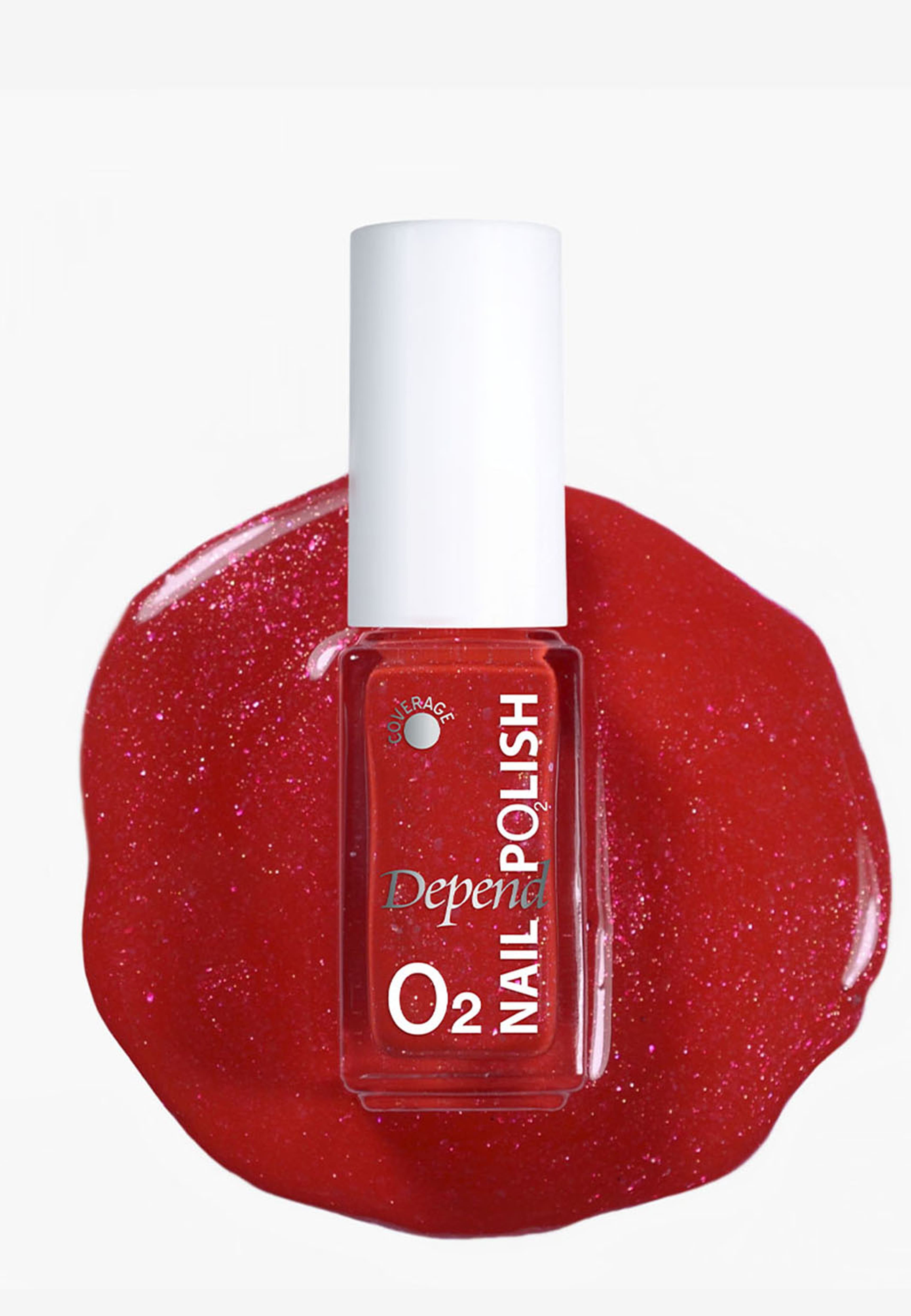 O2 minilack - Yuletide Glow, från Depend, i färgen Berry Blush. Klicka för att öppna bilden i stort format