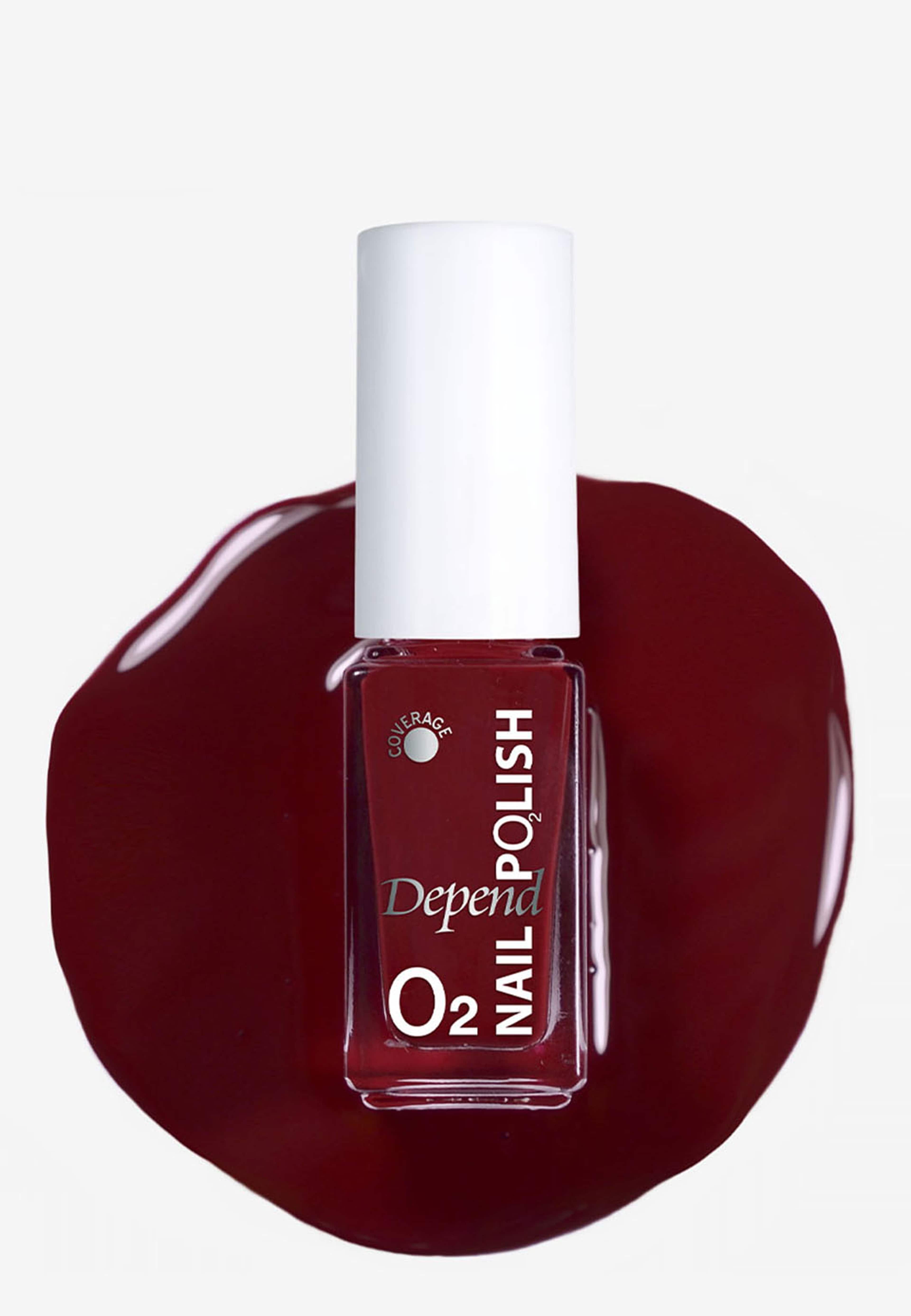 O2 minilack - Yuletide Glow, från Depend, i färgen Holly Red. Klicka för att öppna bilden i stort format