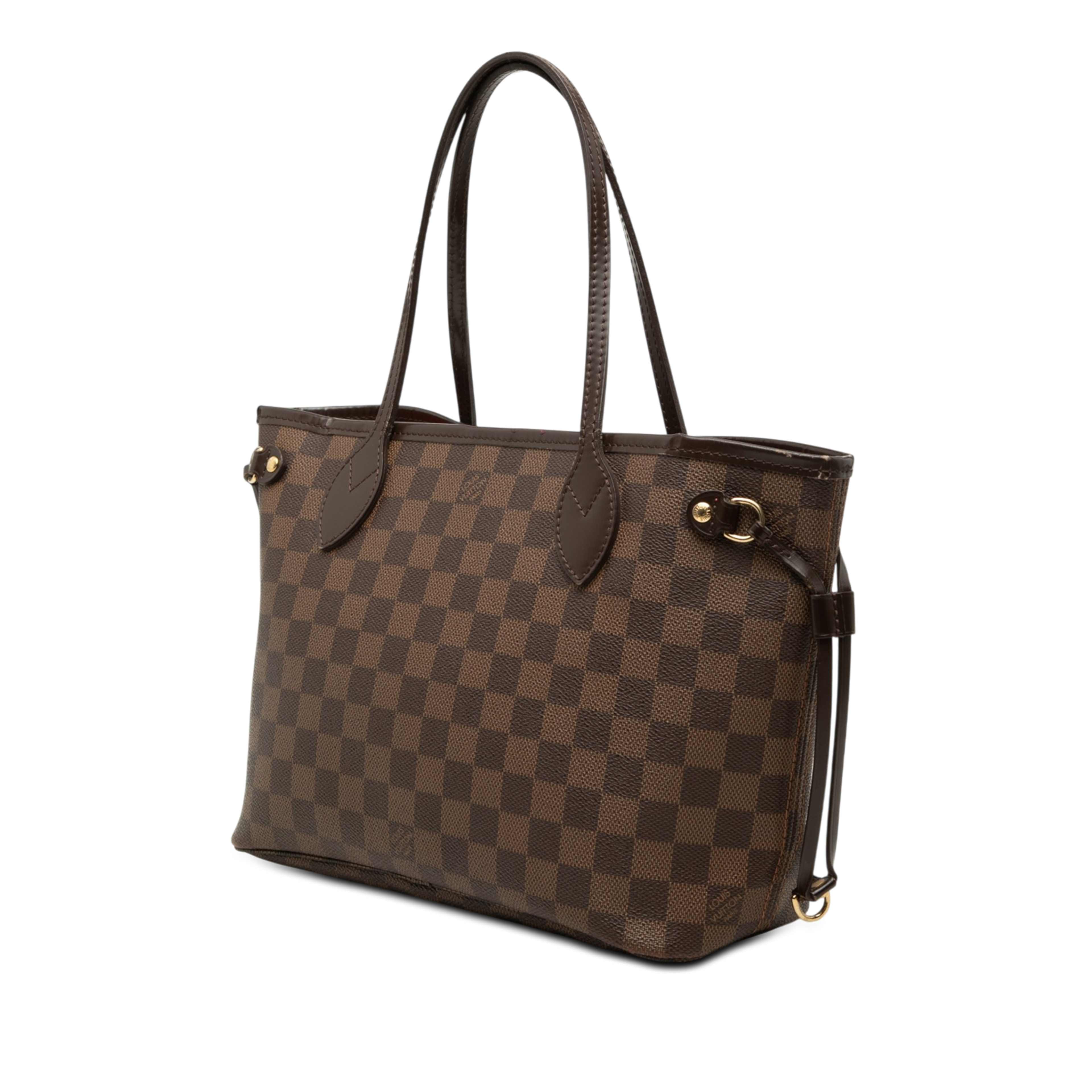 Louis Vuitton Damier Ebene Neverfull Pm, från Luxclusif, i färgen brun. Klicka för att öppna bilden i stort format