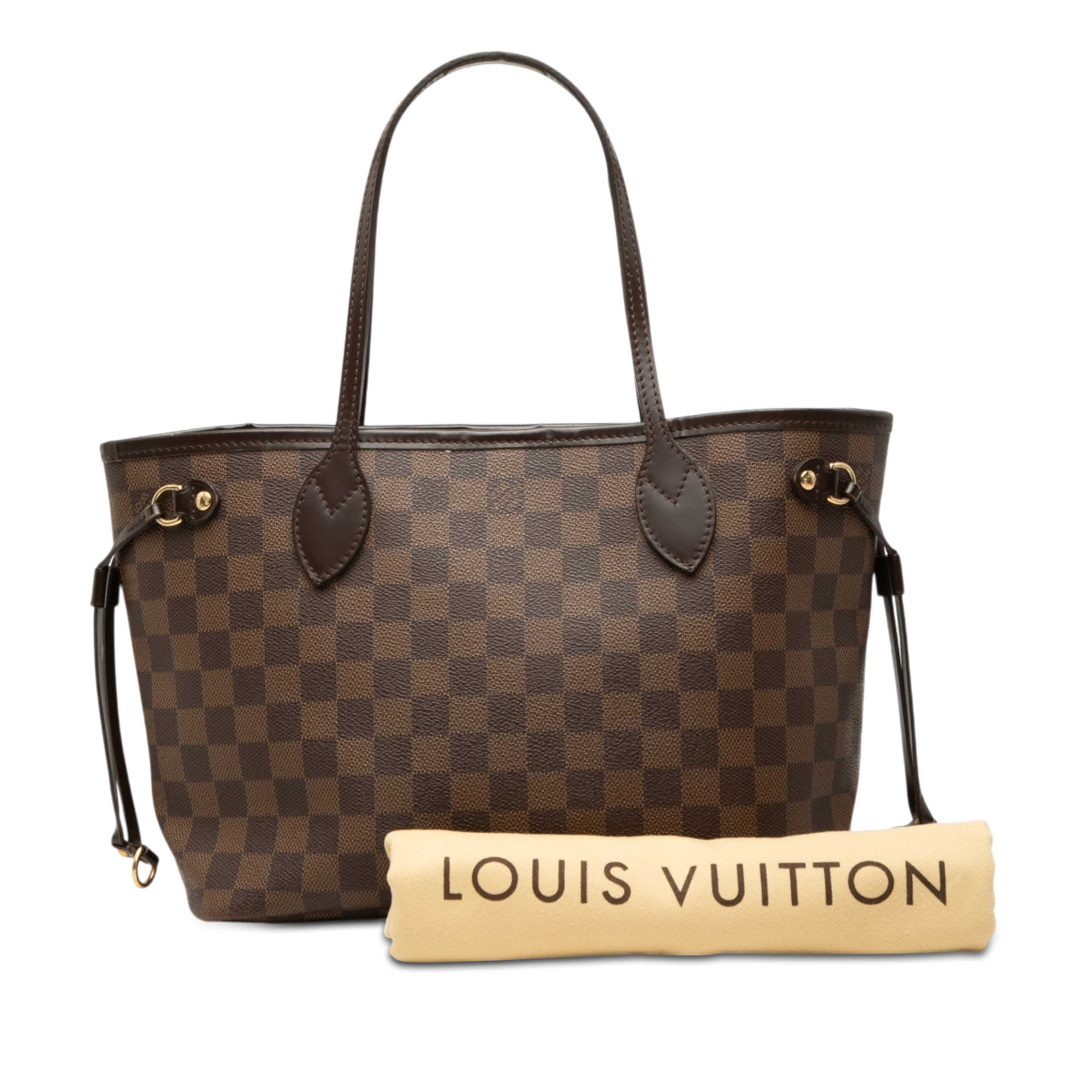 Louis Vuitton Damier Ebene Neverfull Pm, från Luxclusif, i färgen brun. Klicka för att öppna bilden i stort format
