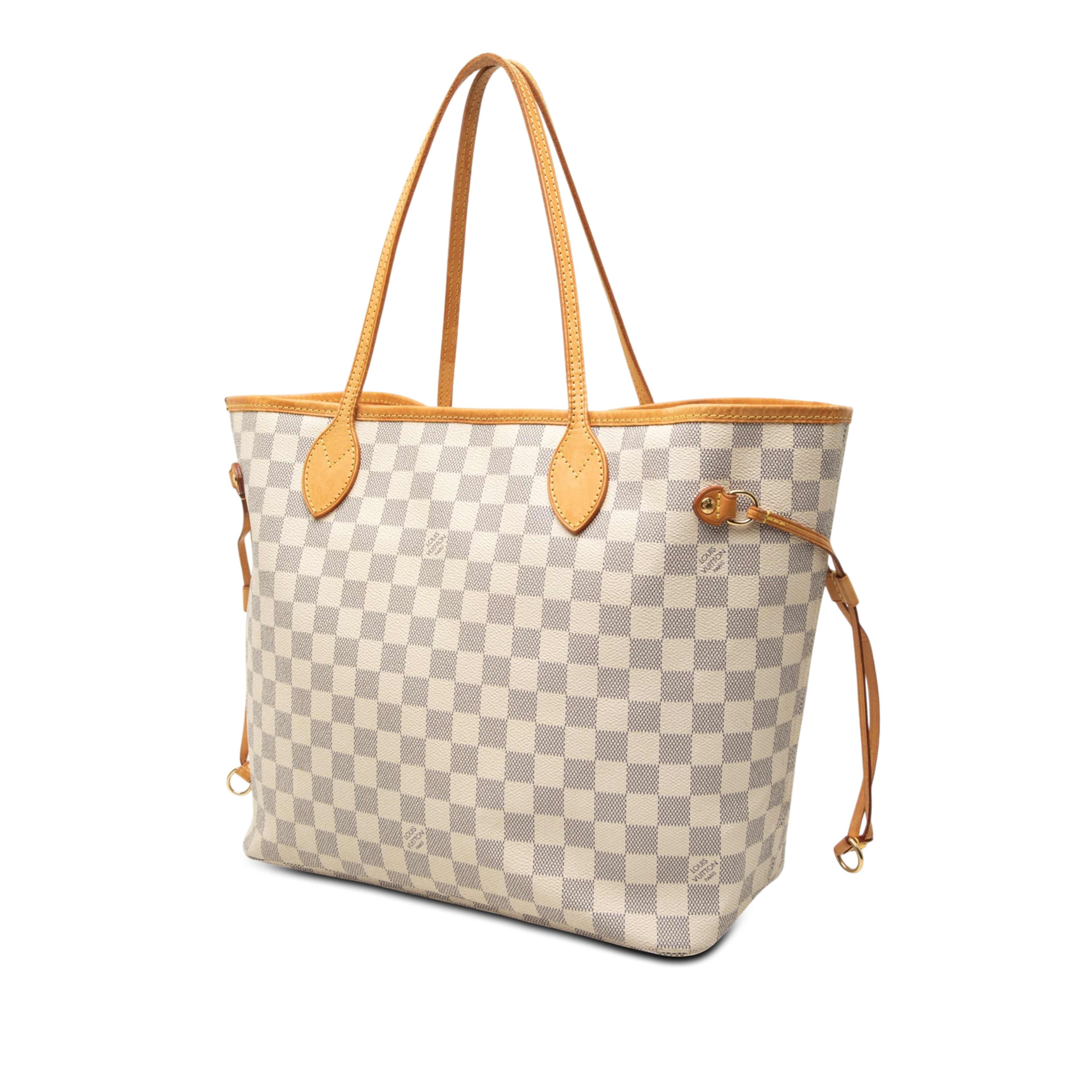 Louis Vuitton Damier Azur Neverfull Mm, från Luxclusif, i färgen vit. Klicka för att öppna bilden i stort format
