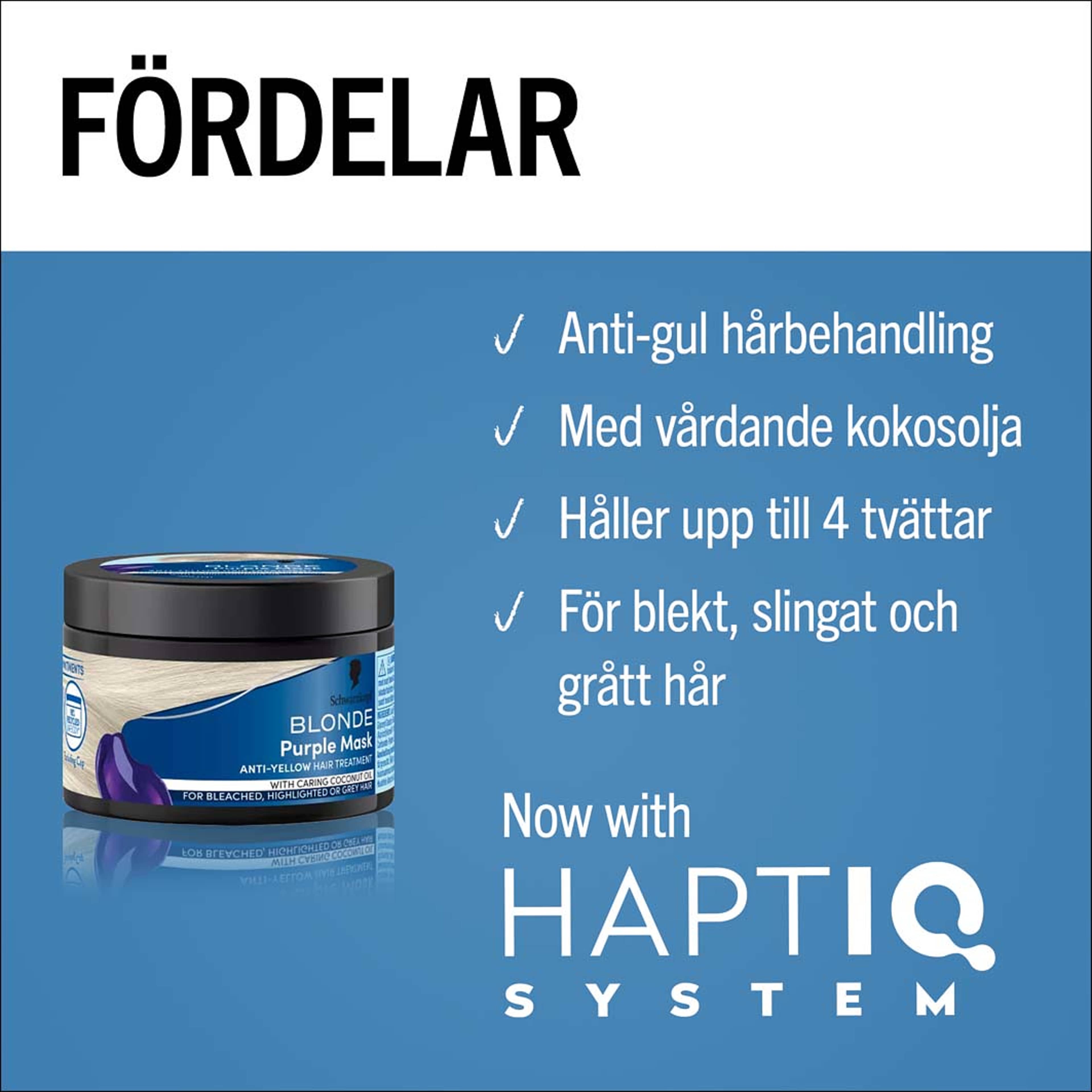 Blonde Purple Mask, från Schwarzkopf, i färgen Blonde. Klicka för att öppna bilden i stort format