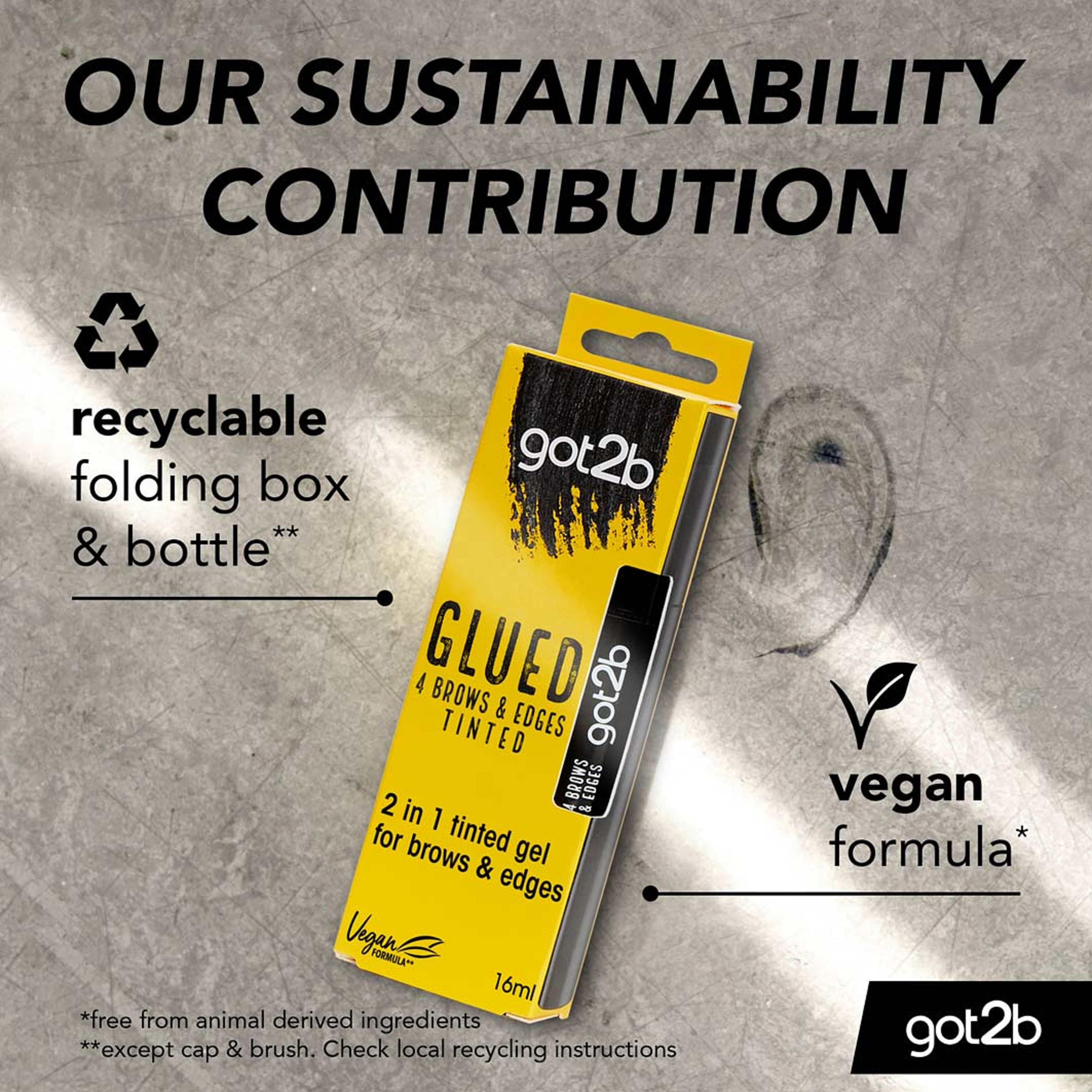 Got2B Glued 4 Brows & Edges Tinted Gel 2 i 1, från Got2B, i färgen Black. Klicka för att öppna bilden i stort format