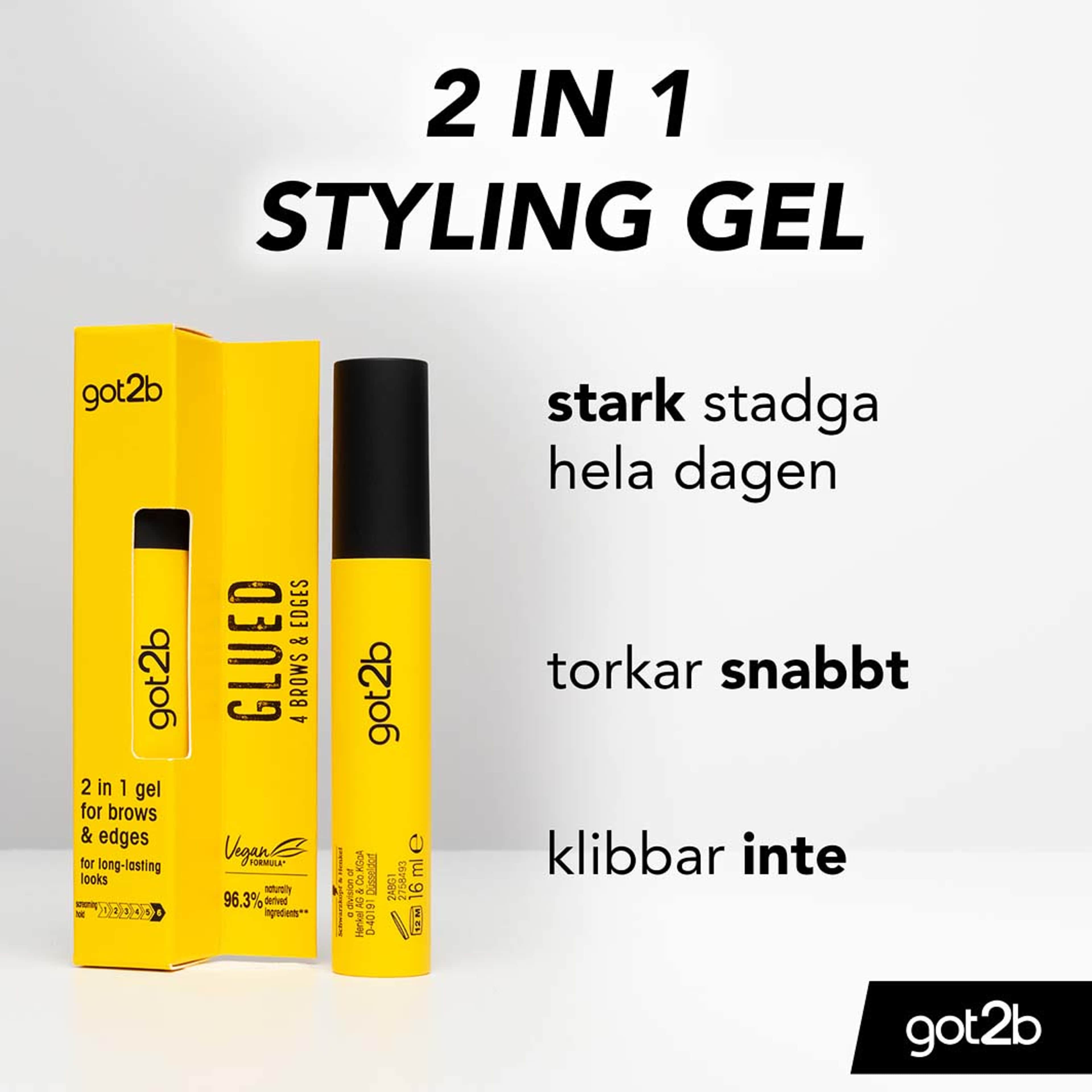 Glued 4 Brows & Edges 2in1 Gel, från Got2B. Klicka för att öppna bilden i stort format