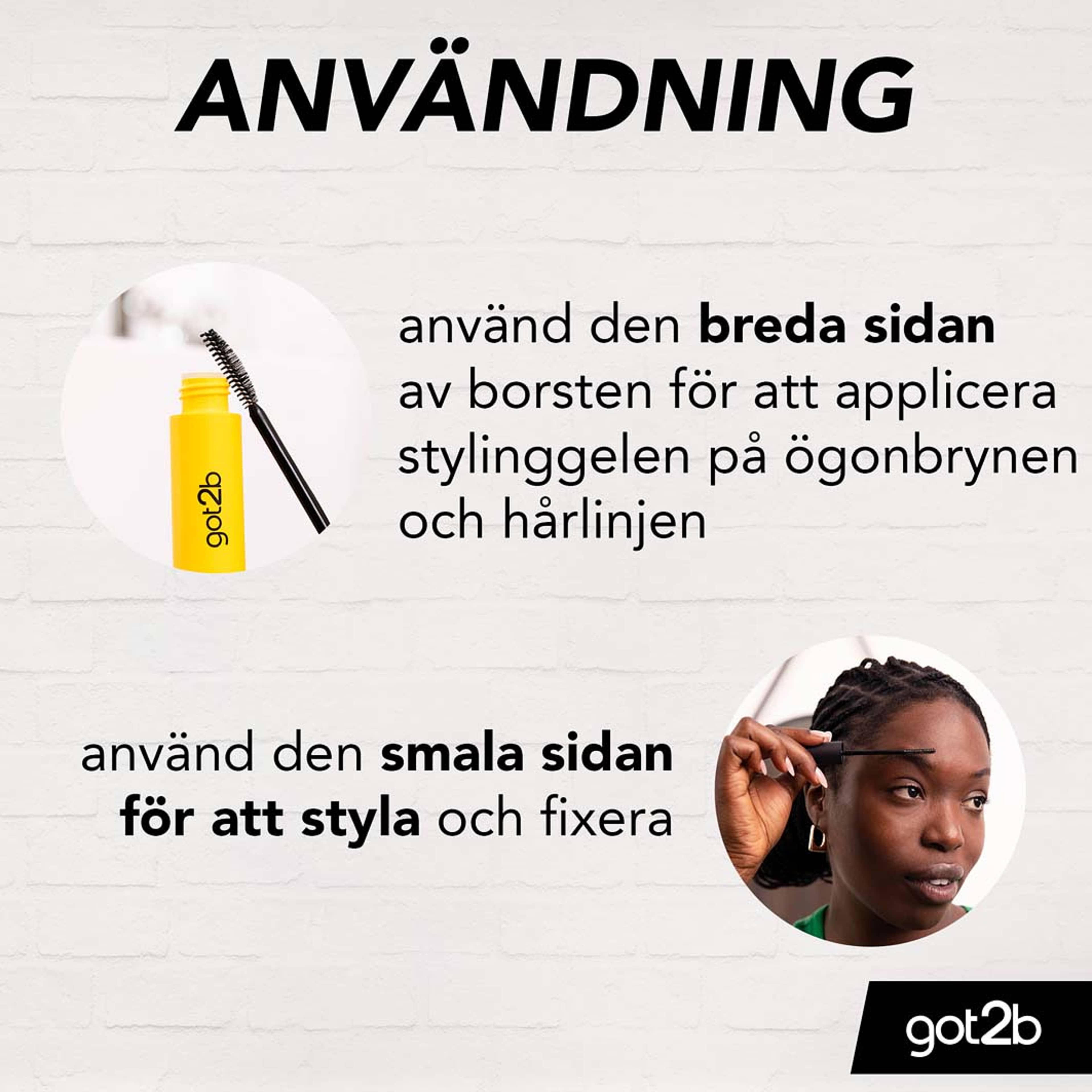 Glued 4 Brows & Edges 2in1 Gel, från Got2B. Klicka för att öppna bilden i stort format