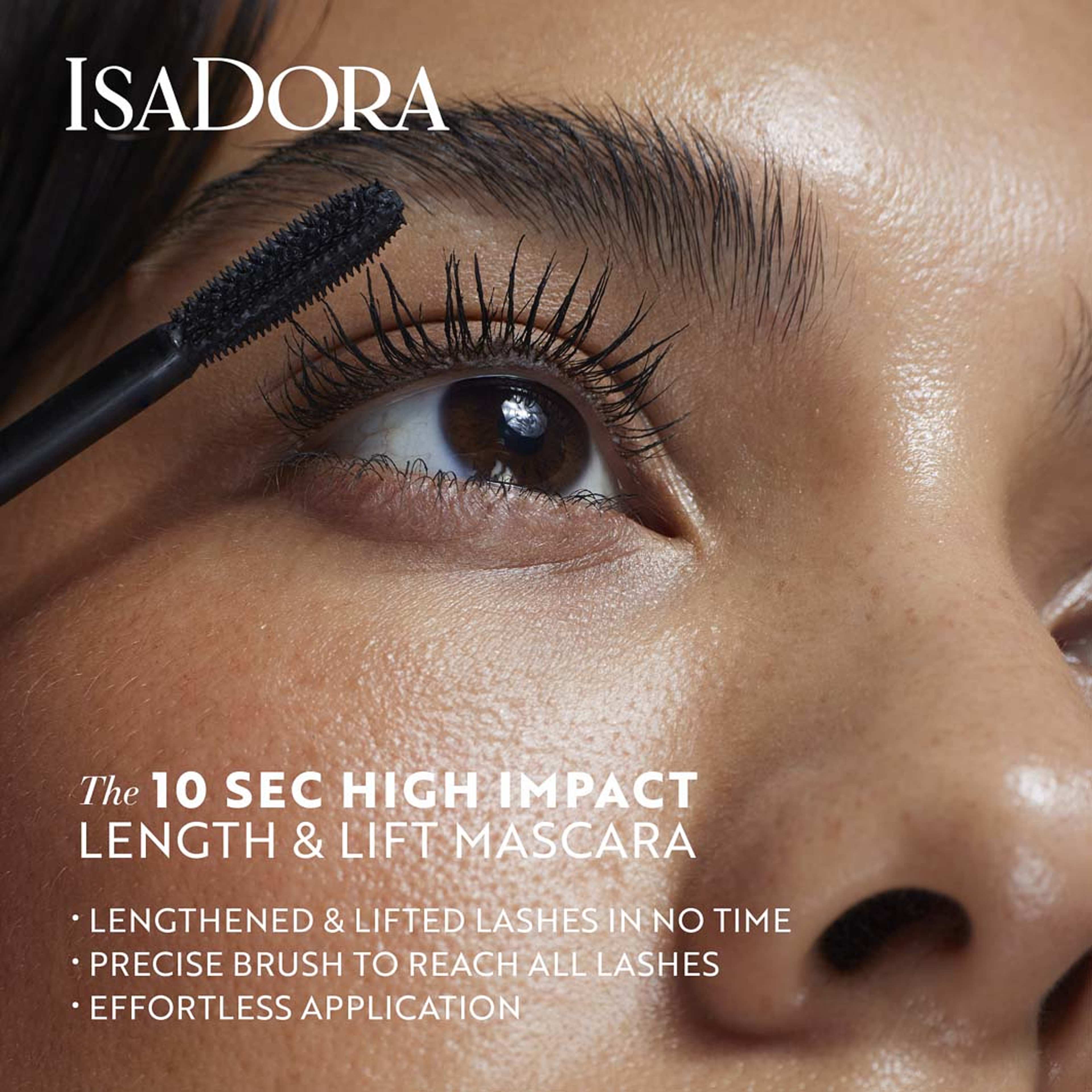 The 10 Sec High Impact Length & Lift Mascara Black, från IsaDora, i färgen Black. Klicka för att öppna bilden i stort format