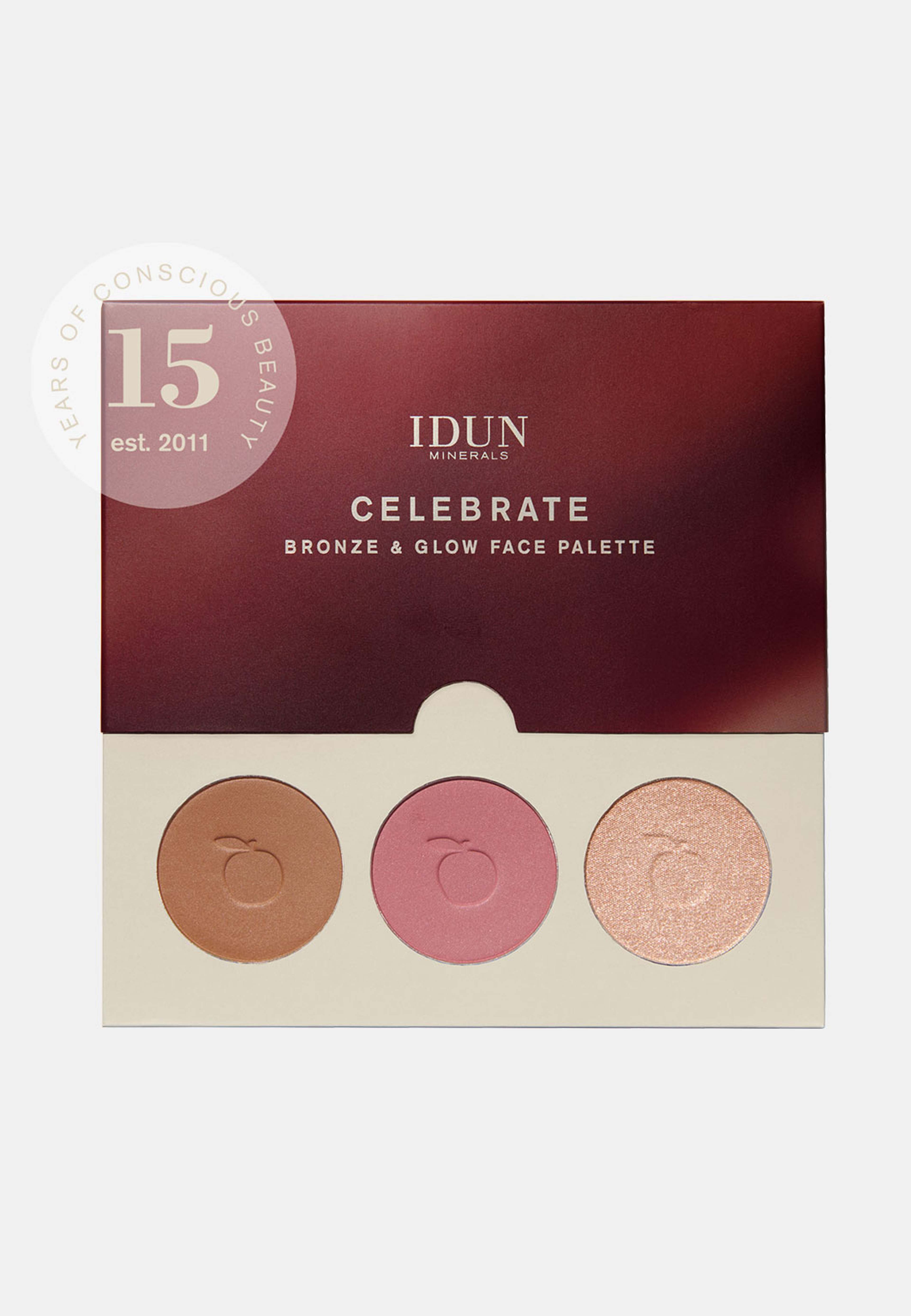 Celebrate Bronze & Glow Face Palette, från IDUN Minerals, i färgen Celebrate Bronze & Glow. Klicka för att öppna bilden i stort format