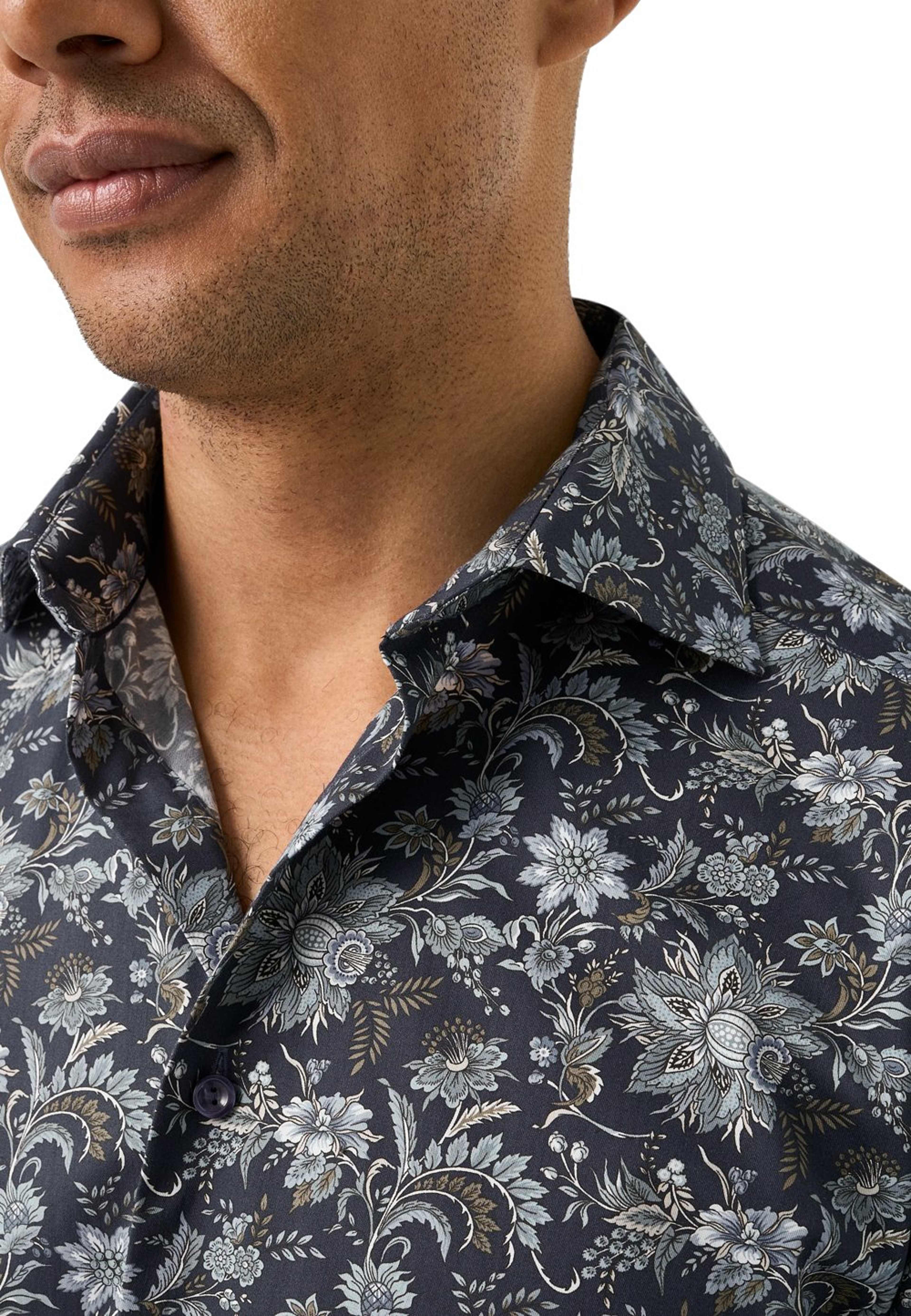 Signature Twill-skjorta Med Blommönster Contemporary Fit
