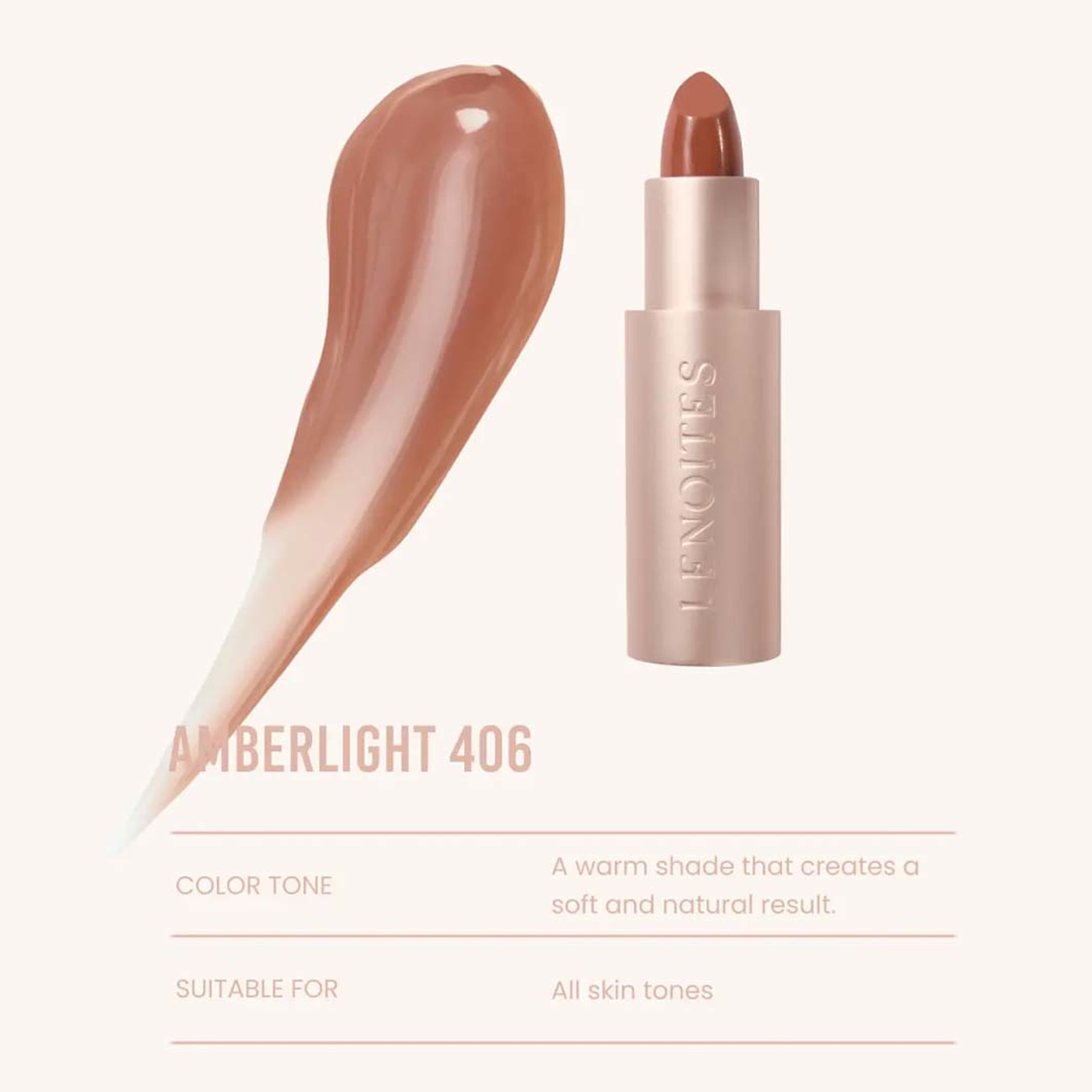 Tinted Lip Balm, från Lenoites, i färgen 406 Amberlight. Klicka för att öppna bilden i stort format