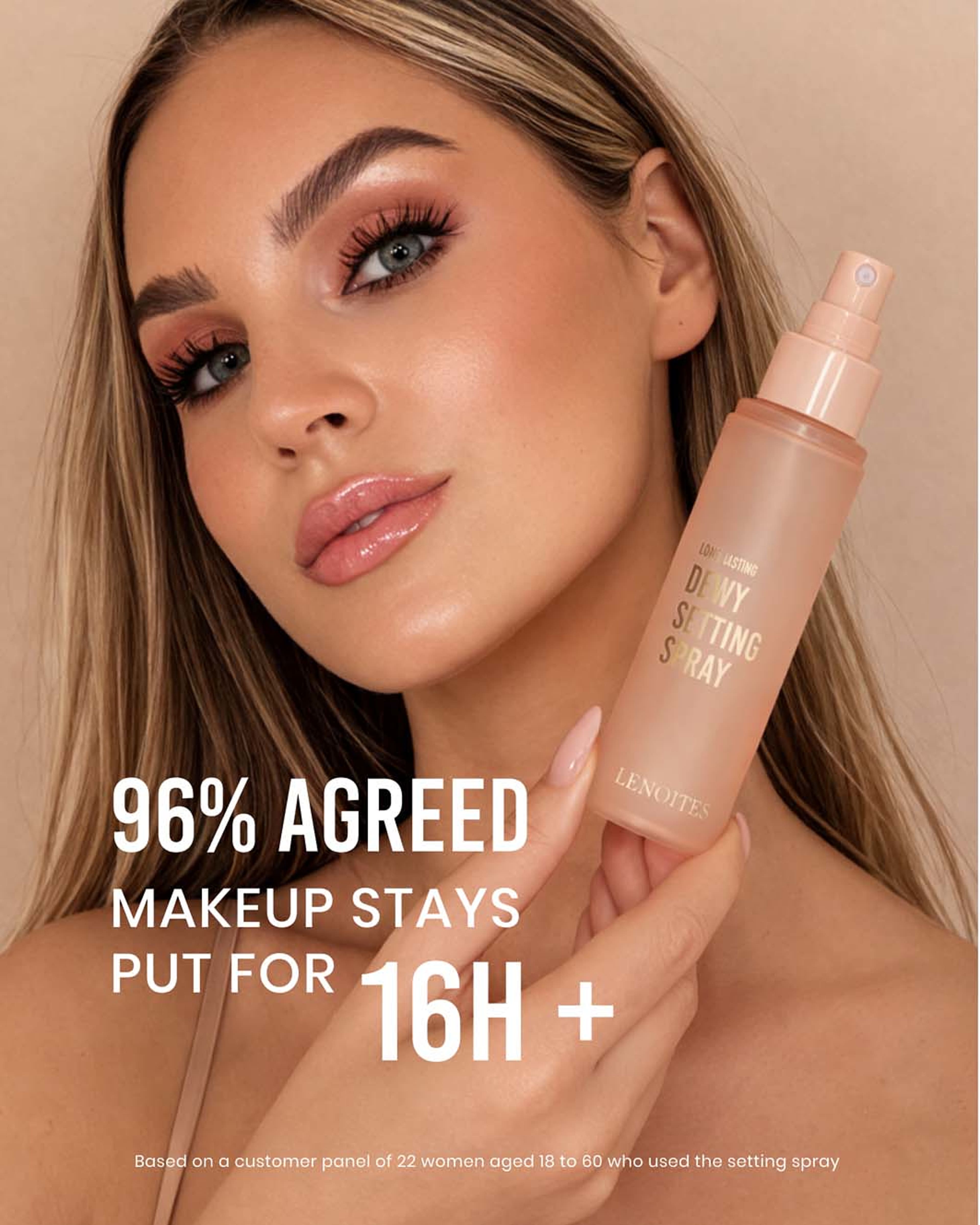Long Lasting Dewy Setting Spray, från Lenoites, i färgen Transparent. Klicka för att öppna bilden i stort format