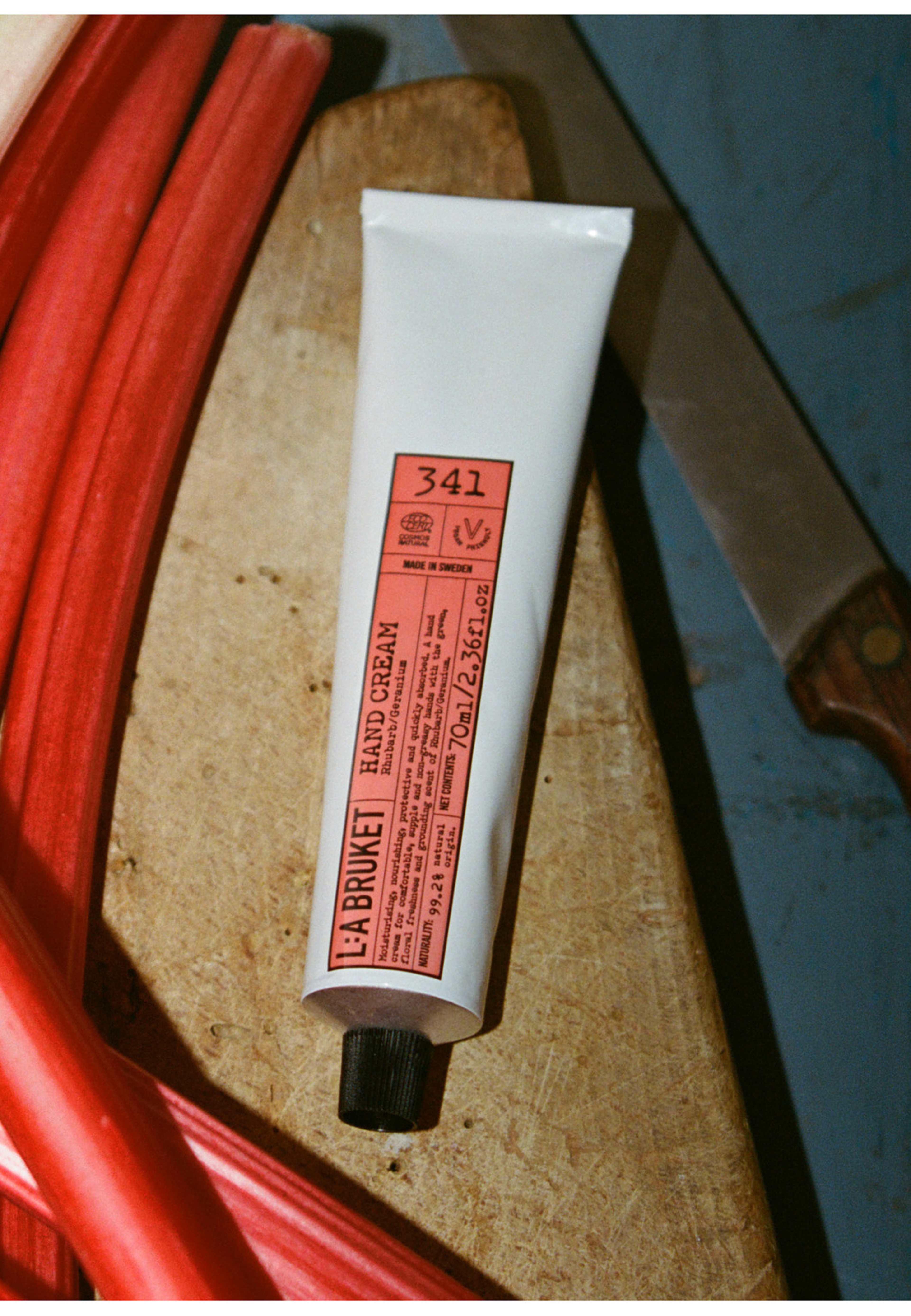 Hand Cream Rhubarb, från L:a Bruket. Klicka för att öppna bilden i stort format