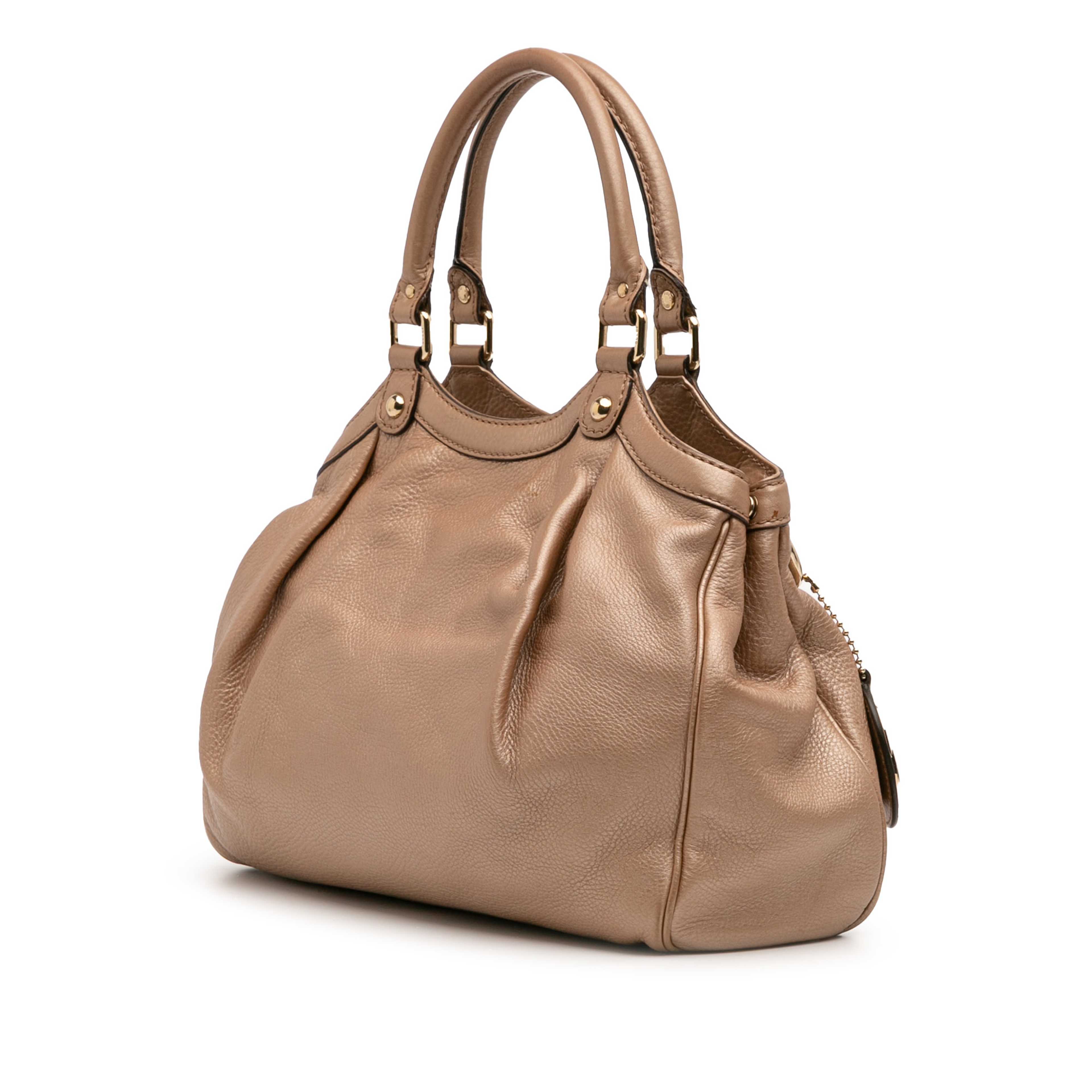 Gucci Medium Calfskin Sukey Tote, från Luxclusif, i färgen gold. Klicka för att öppna bilden i stort format