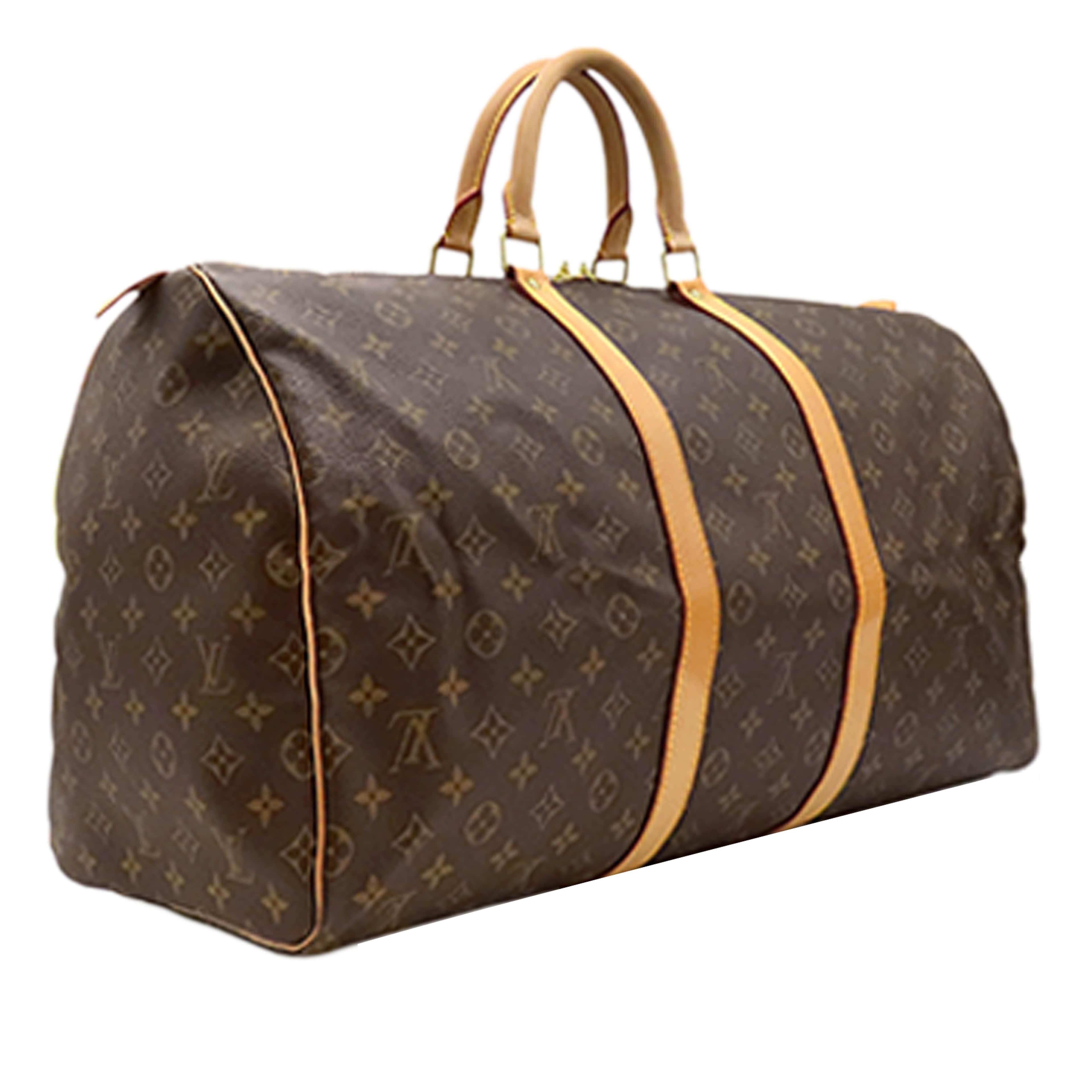 Louis Vuitton Monogram Keepall 55, från Luxclusif, i färgen brun. Klicka för att öppna bilden i stort format