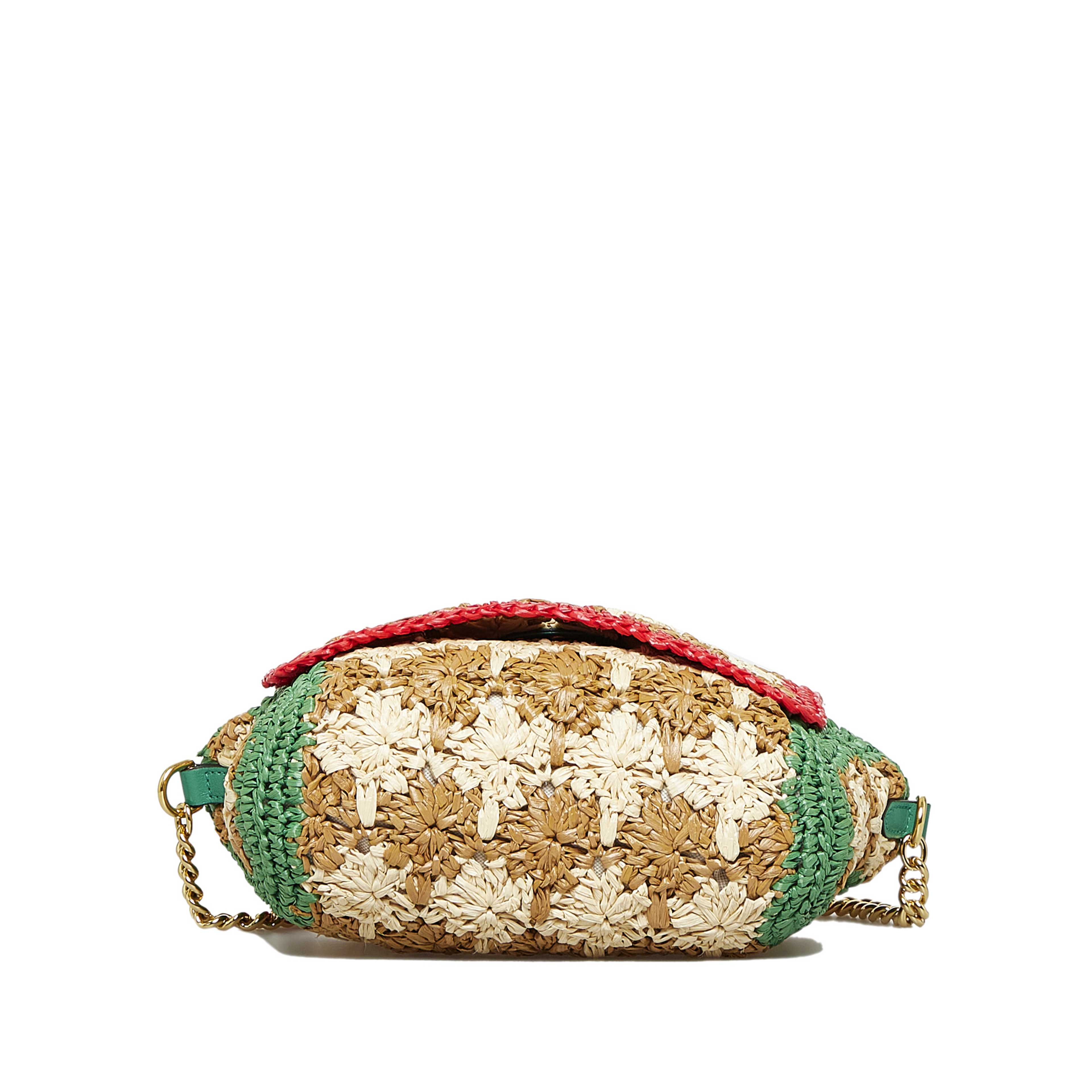 Gucci Small Raffia Gg Marmont Crossbody