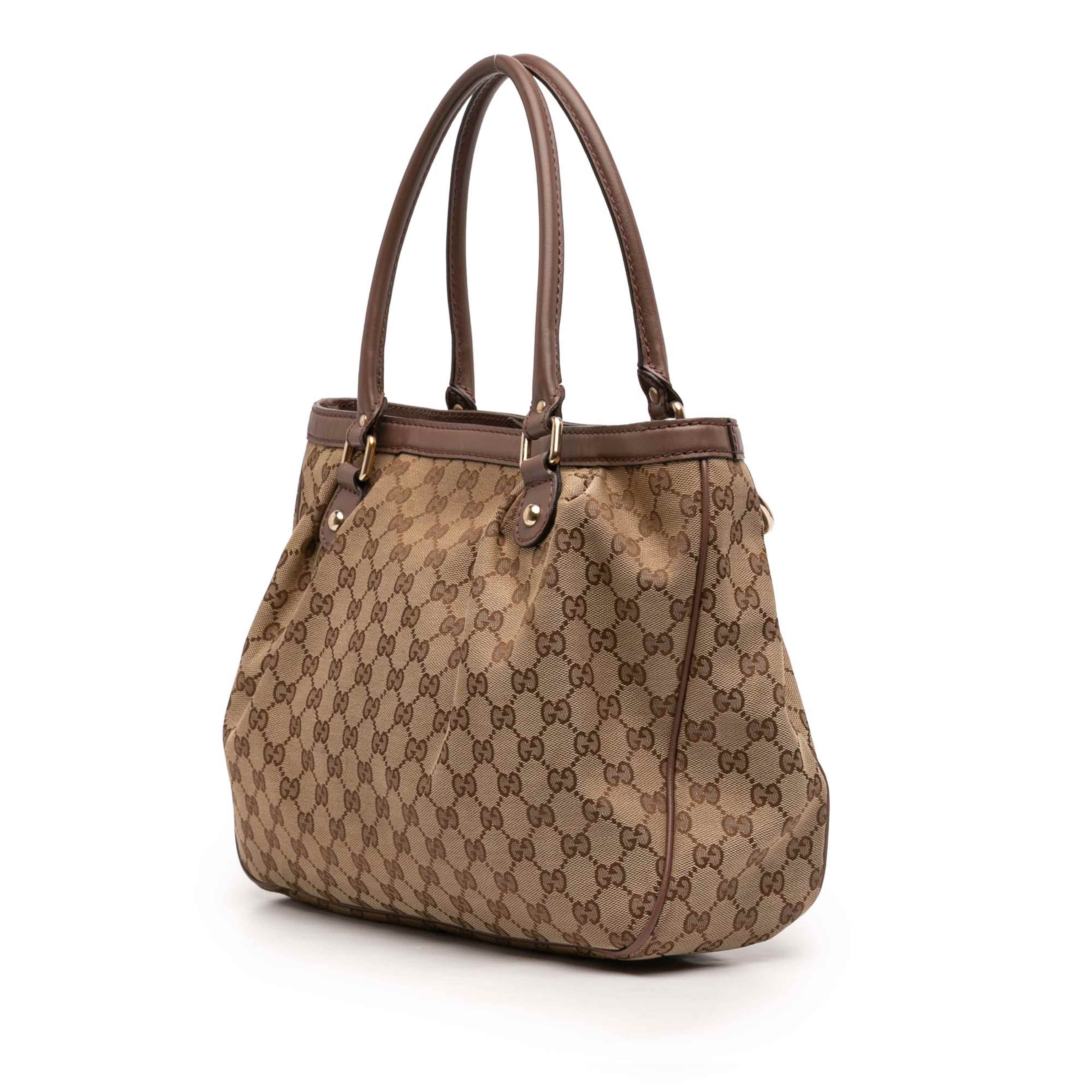 Gucci Gg Canvas Sukey Tote, från Luxclusif, i färgen beige. Klicka för att öppna bilden i stort format