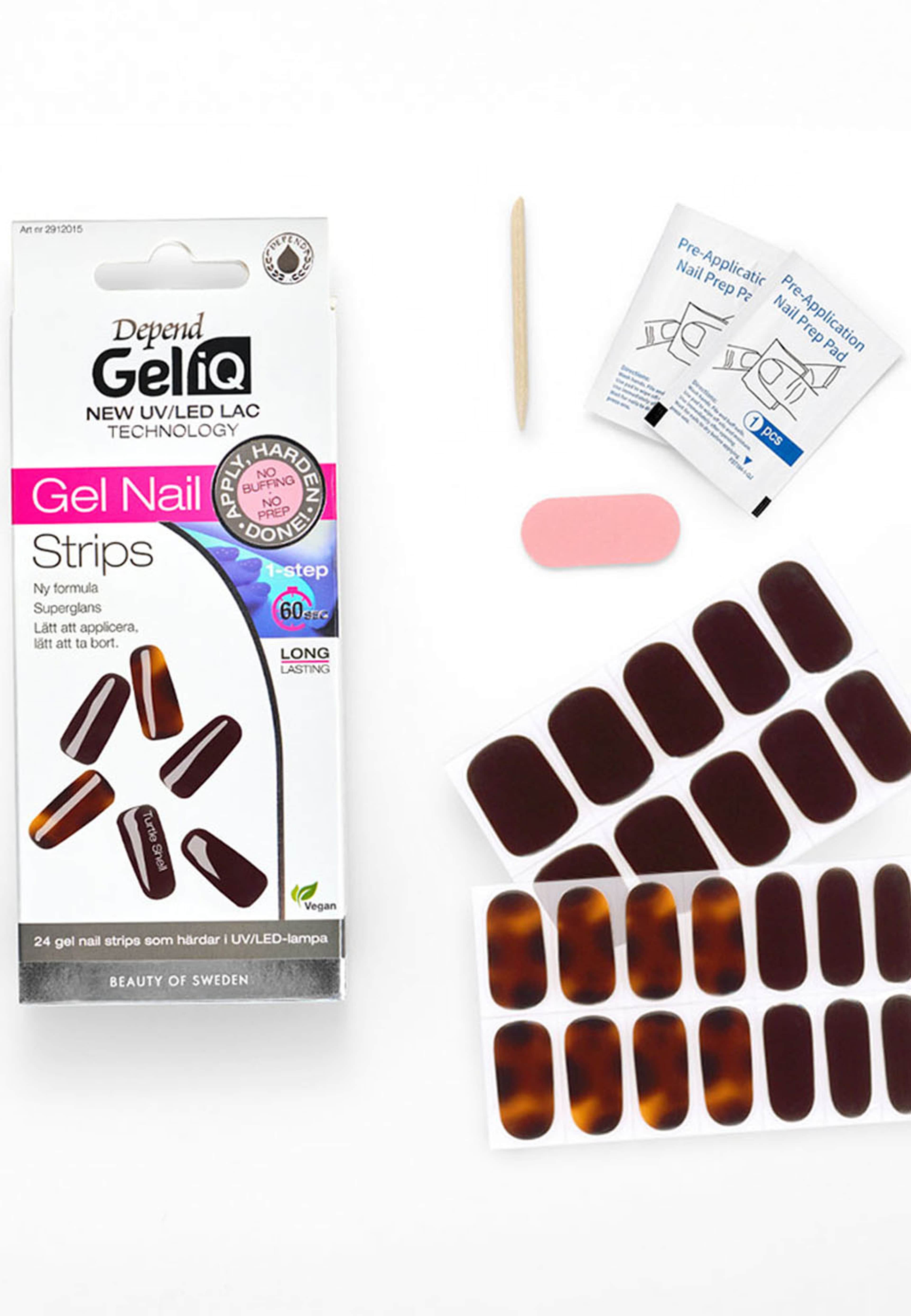 Gel iQ Gel Nail Strips, från Depend, i färgen Turtle Shell Nord. Klicka för att öppna bilden i stort format