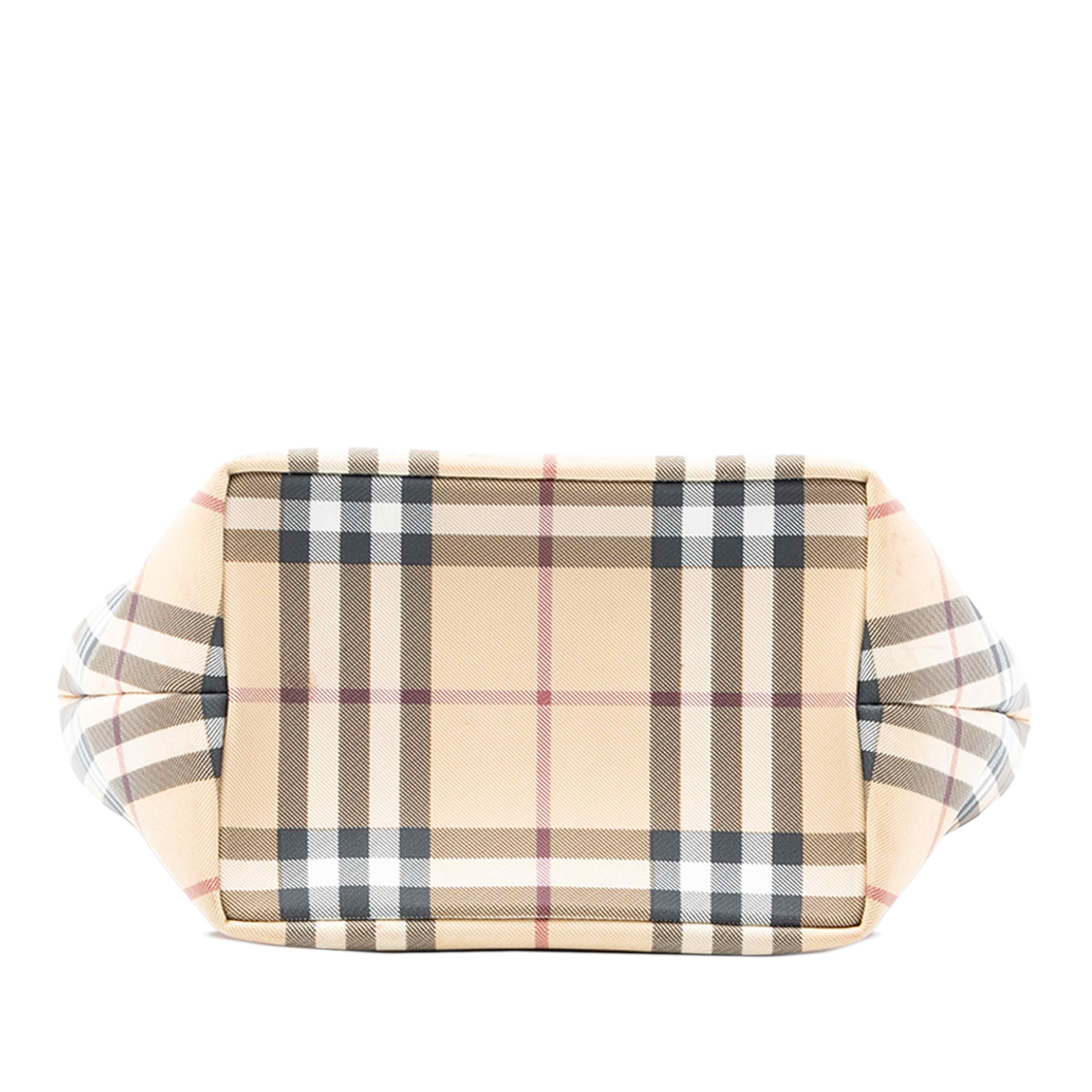 Burberry Mini House Check Canvas Tote, från Luxclusif, i färgen beige. Klicka för att öppna bilden i stort format