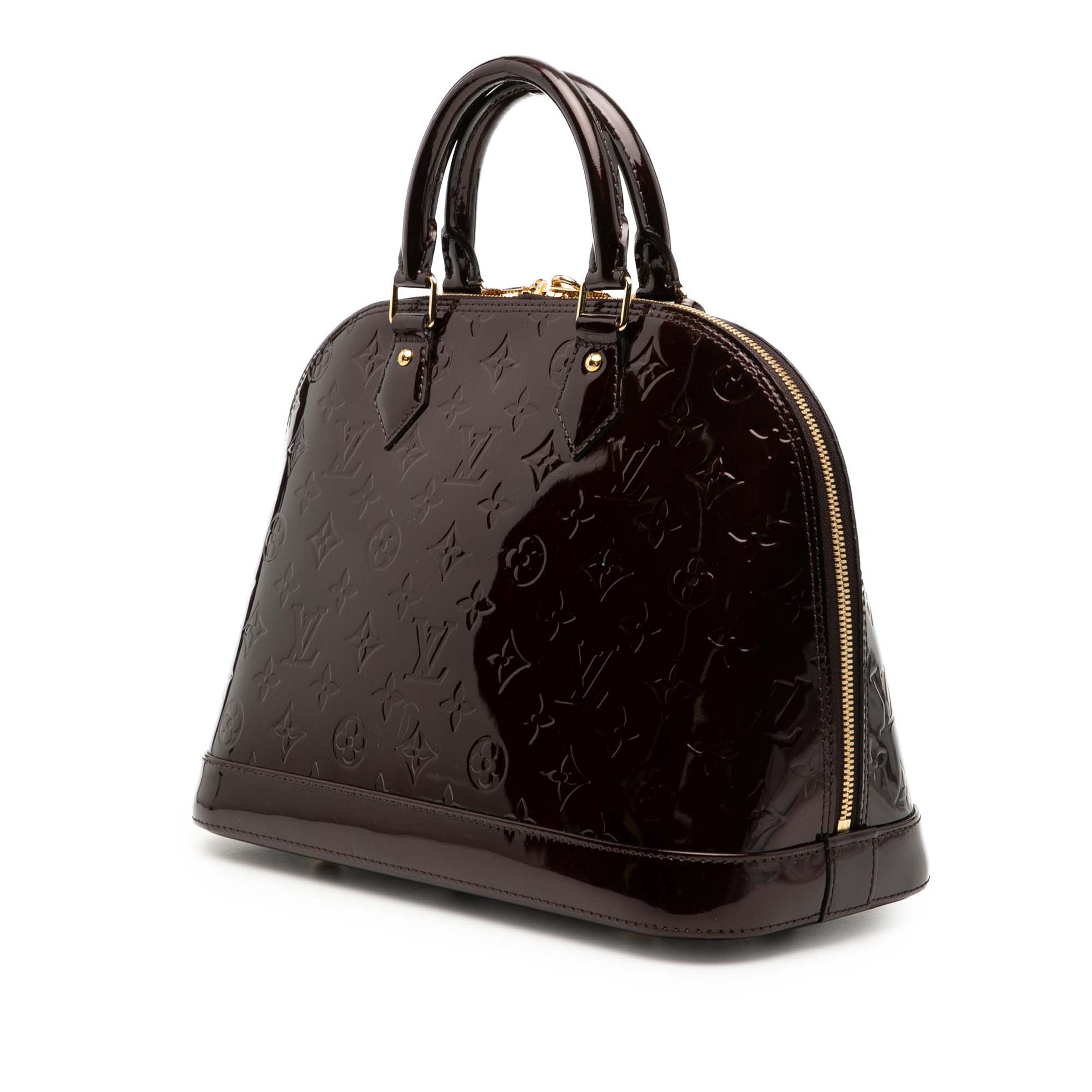 Louis Vuitton Monogram Vernis Alma Pm, från Luxclusif, i färgen plum. Klicka för att öppna bilden i stort format