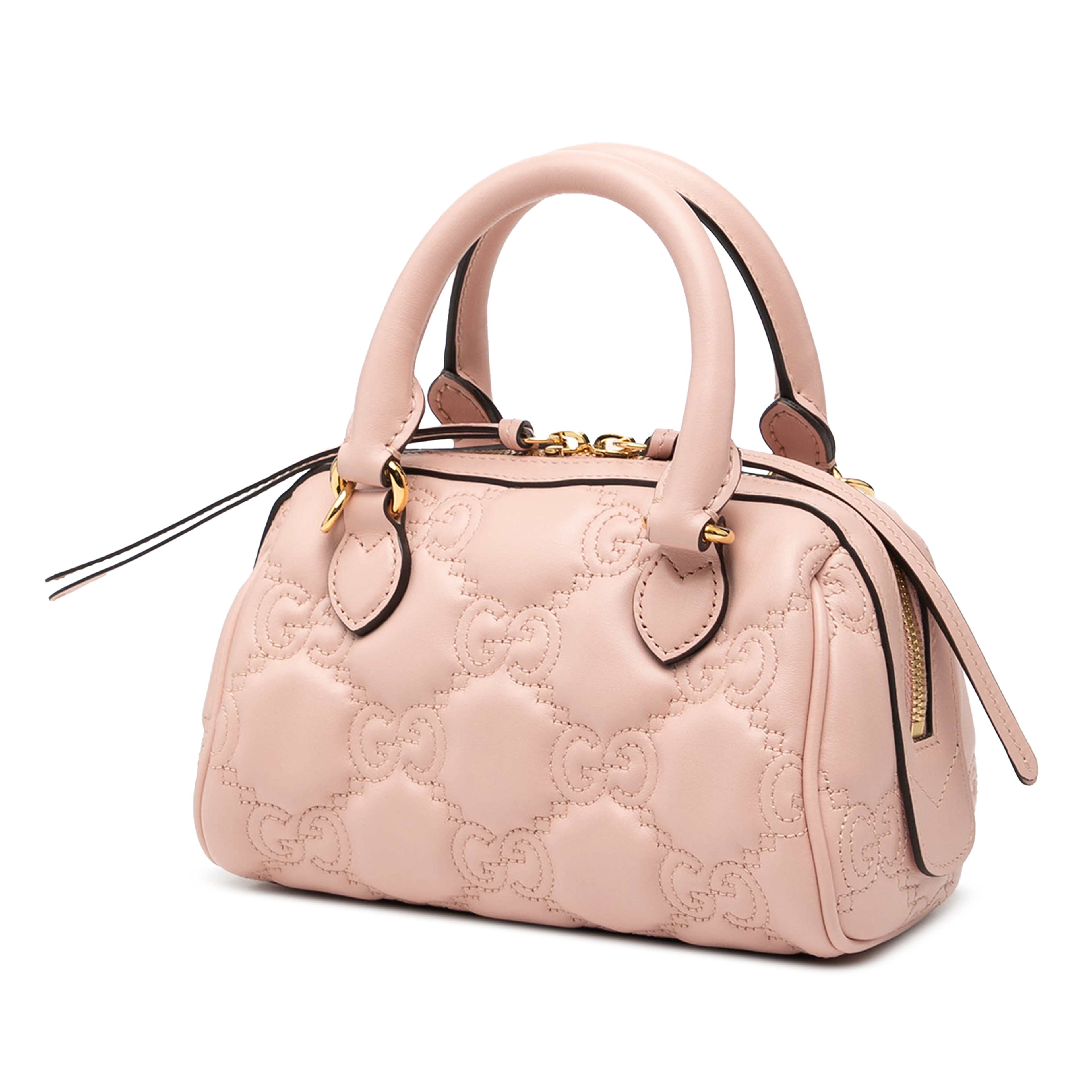 Gucci Mini Gg Marmont Matelasse Leather Satchel, från Luxclusif, i färgen pink. Klicka för att öppna bilden i stort format