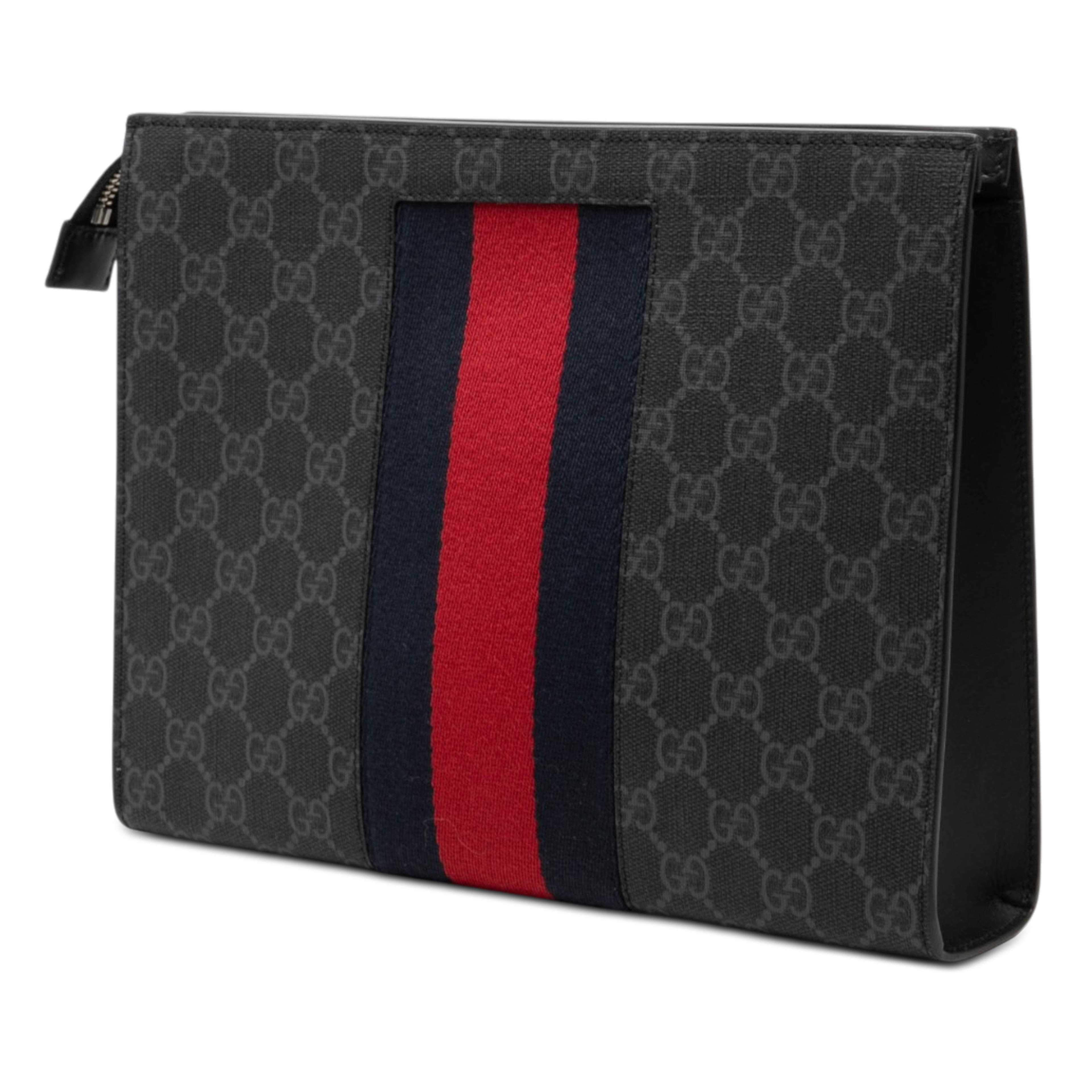 Gucci Gg Supreme Web Clutch, från Luxclusif, i färgen svart. Klicka för att öppna bilden i stort format