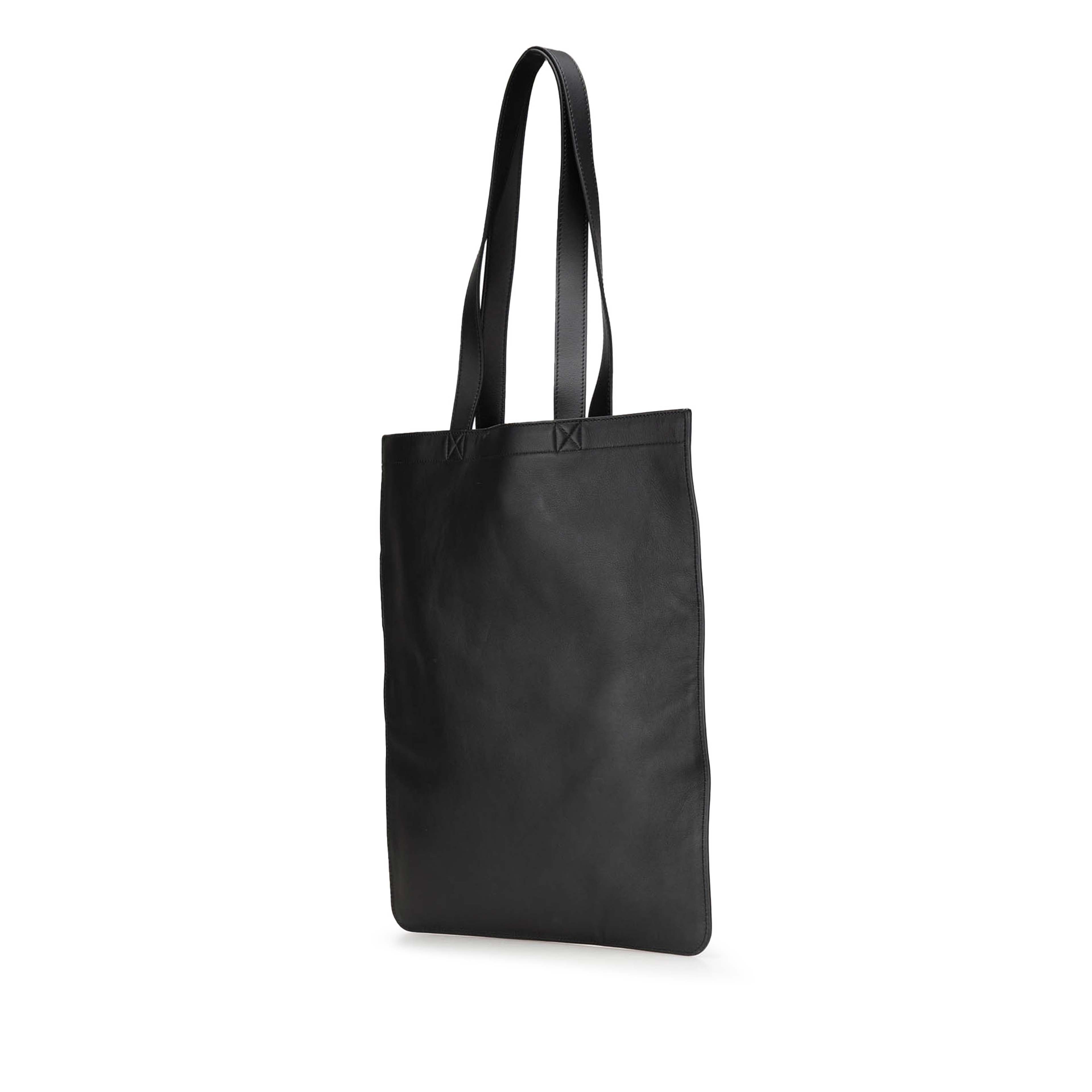 Fendi Embossed Leather Logo Shopper Tote