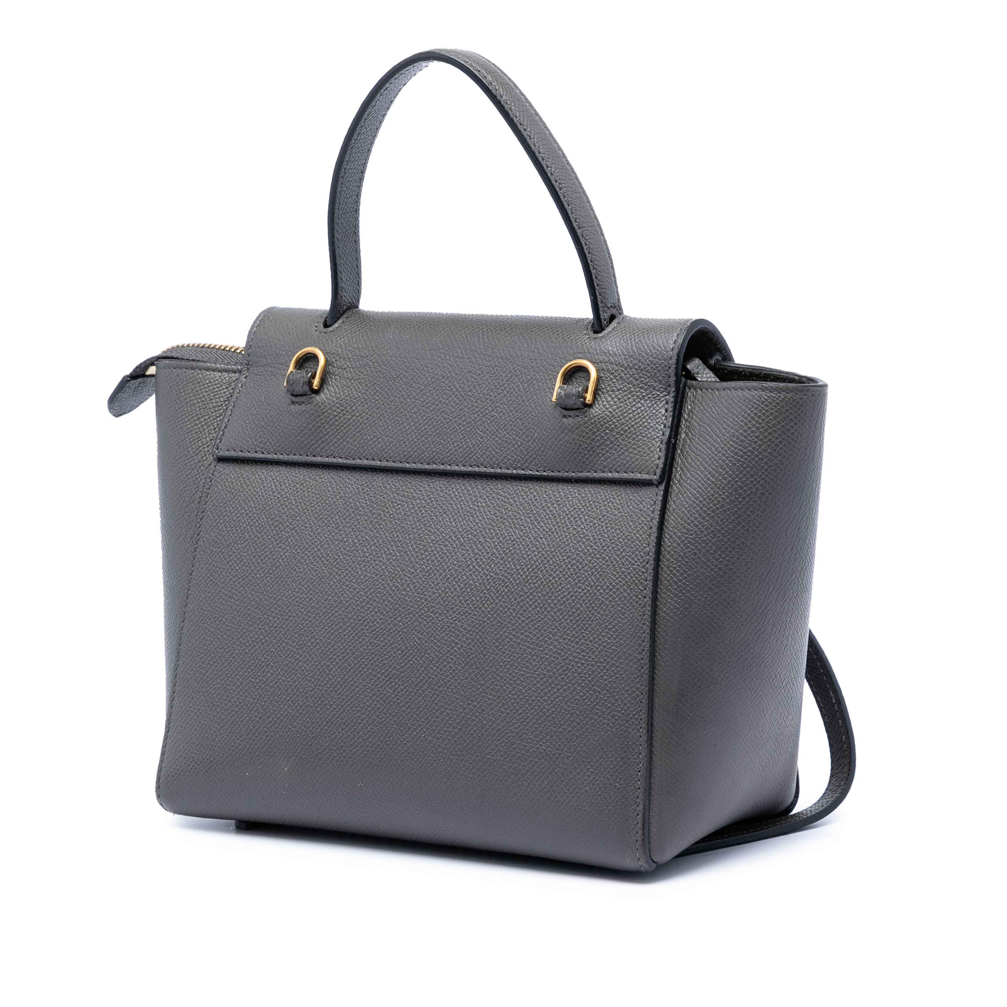 Celine Nano Grained Calfskin Belt Bag, från Luxclusif, i färgen gray. Klicka för att öppna bilden i stort format